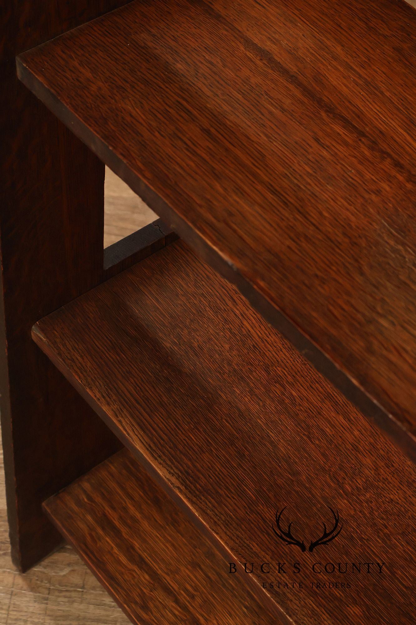 Antique Grand Rapids Arts And Crafts Oak Magazine Stand