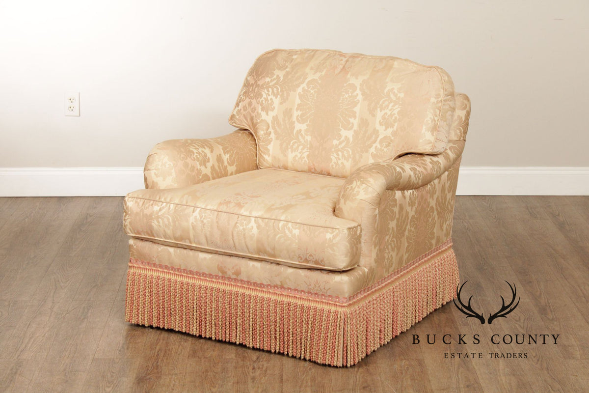 Pair Of Century Furniture L T Designs Damask Upholstered Lounge Chairs