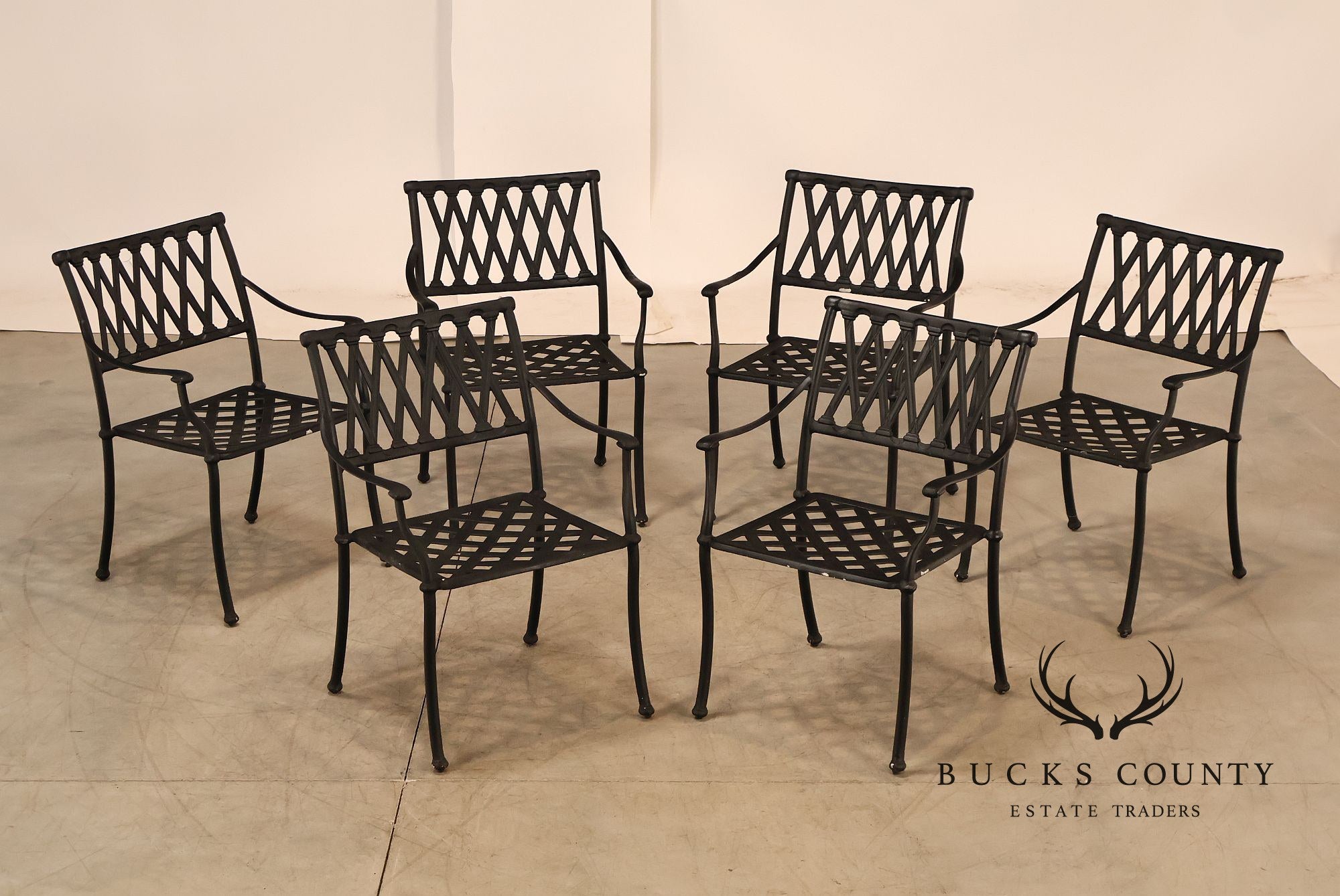 Hanamint Set Of 6 Cast Aluminum Patio Dining Chairs