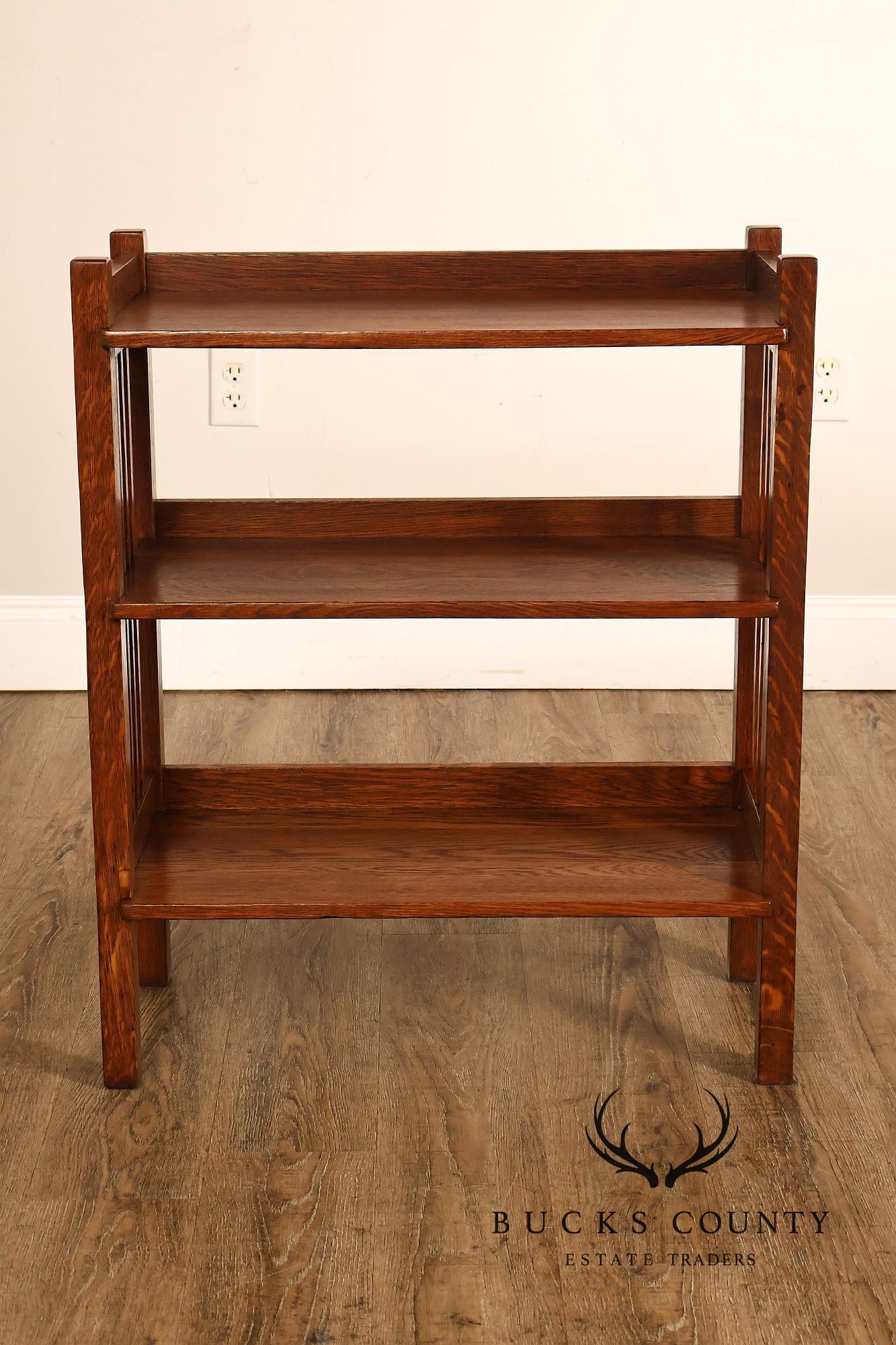 Antique Stickley Brothers Mission Oak Magazine Stand Bookcase