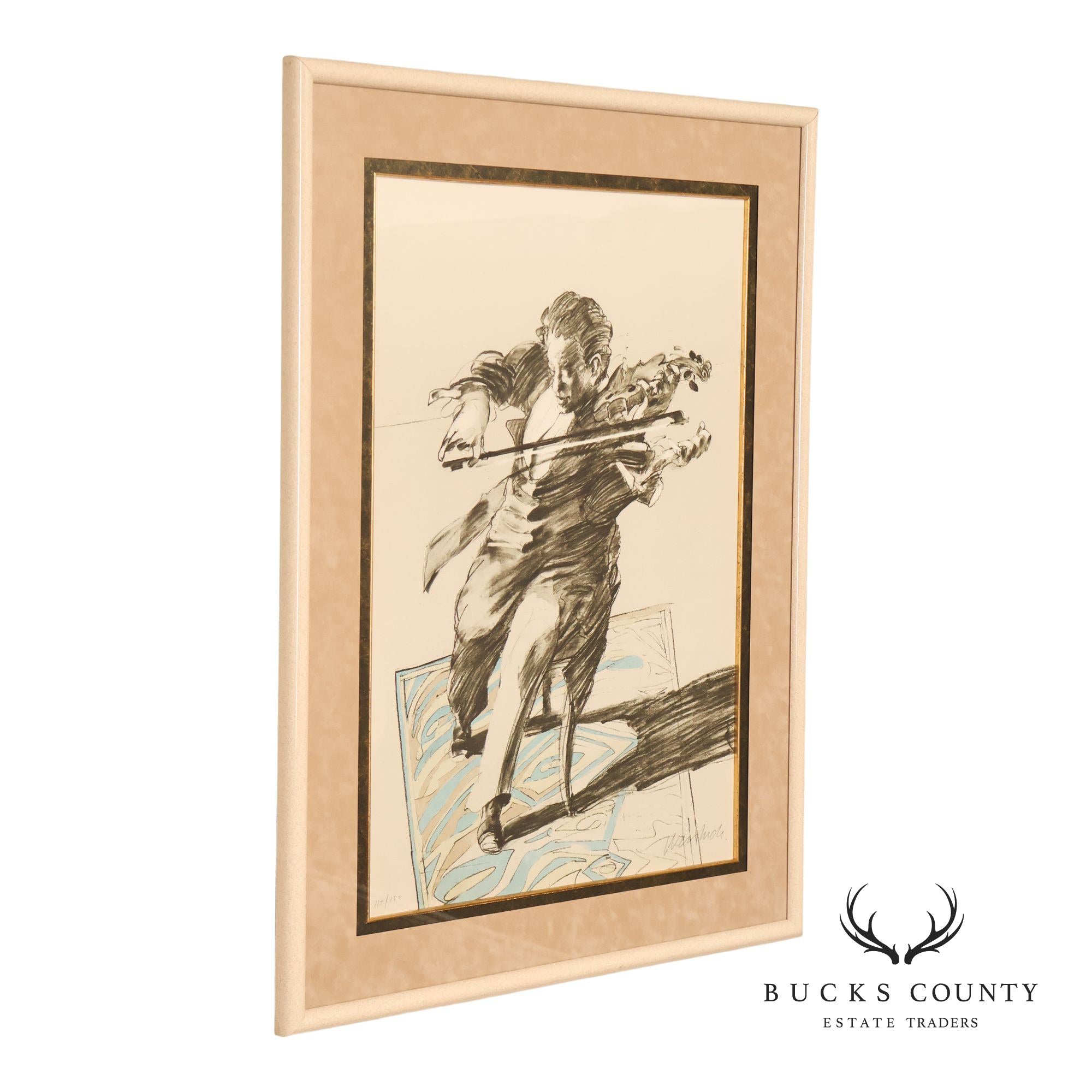 Claude Weisbuch Violinist Signed Lithograph