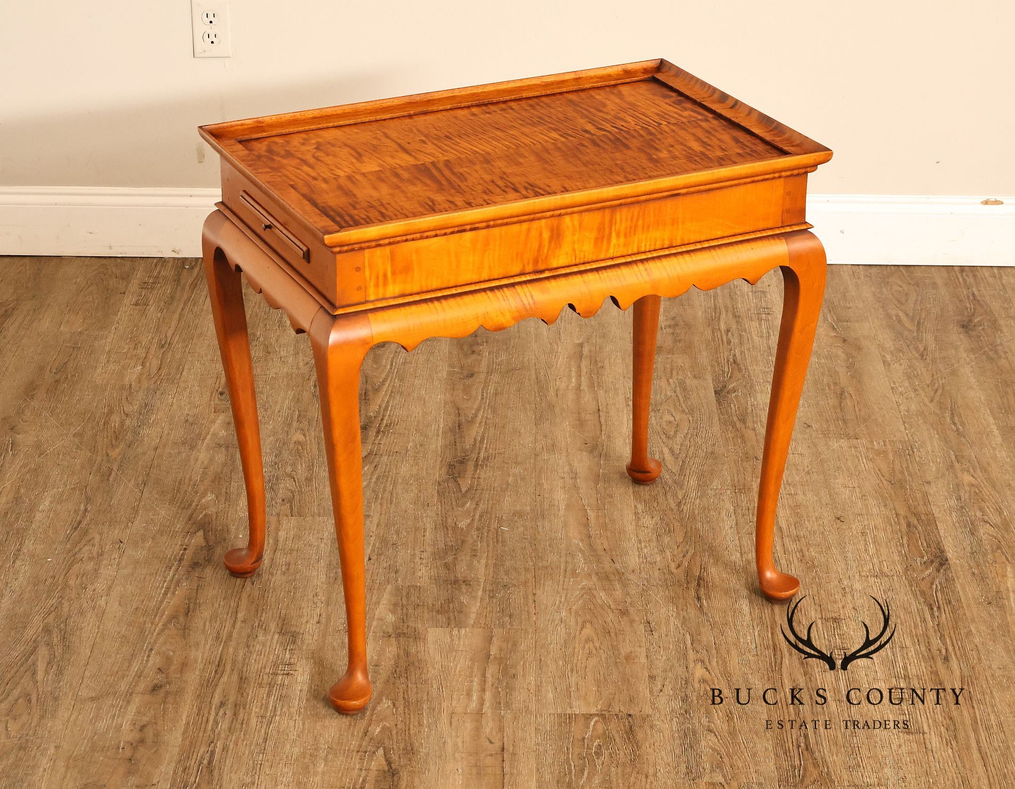 Eldred Wheeler Queen Anne Style Tiger Maple Tea Table