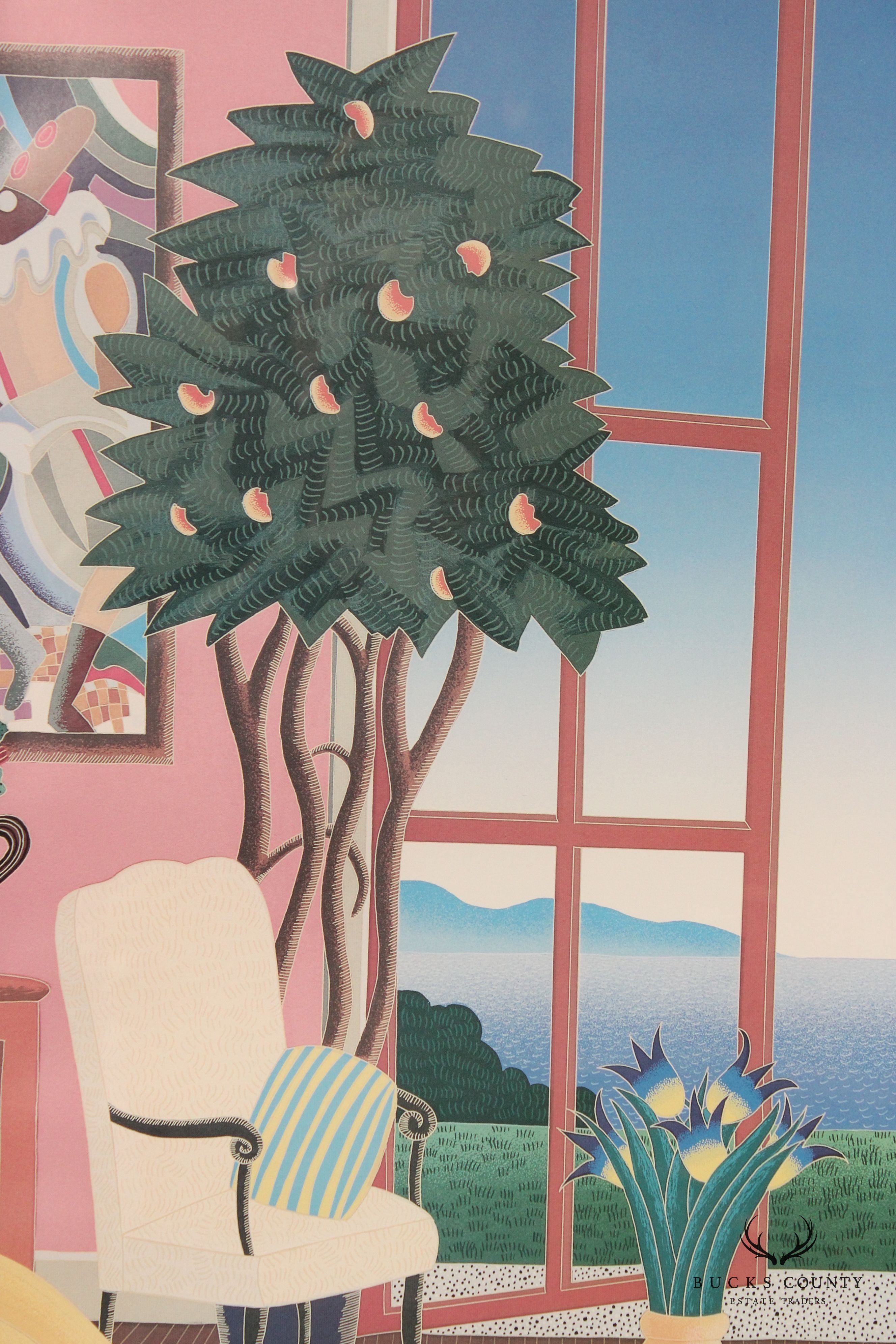 Thomas McKnight 1986 'Coconut Grove' Print, Custom Framed