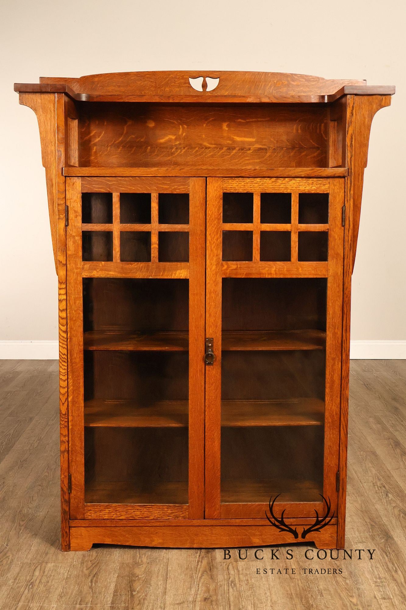 Antique Limbert Arts & Crafts Oak China Cabinet