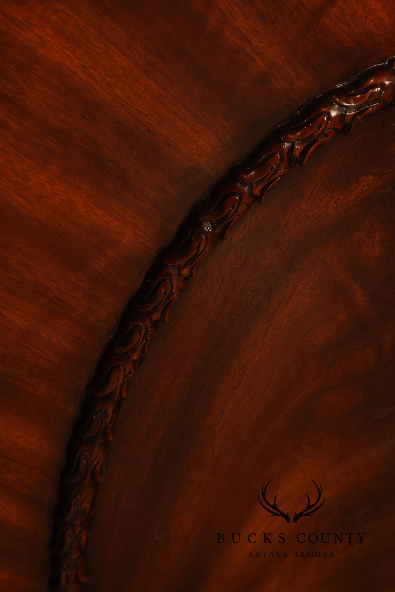 Maitland-Smith Carved Mahogany Leather Top Executive Partner's Desk
