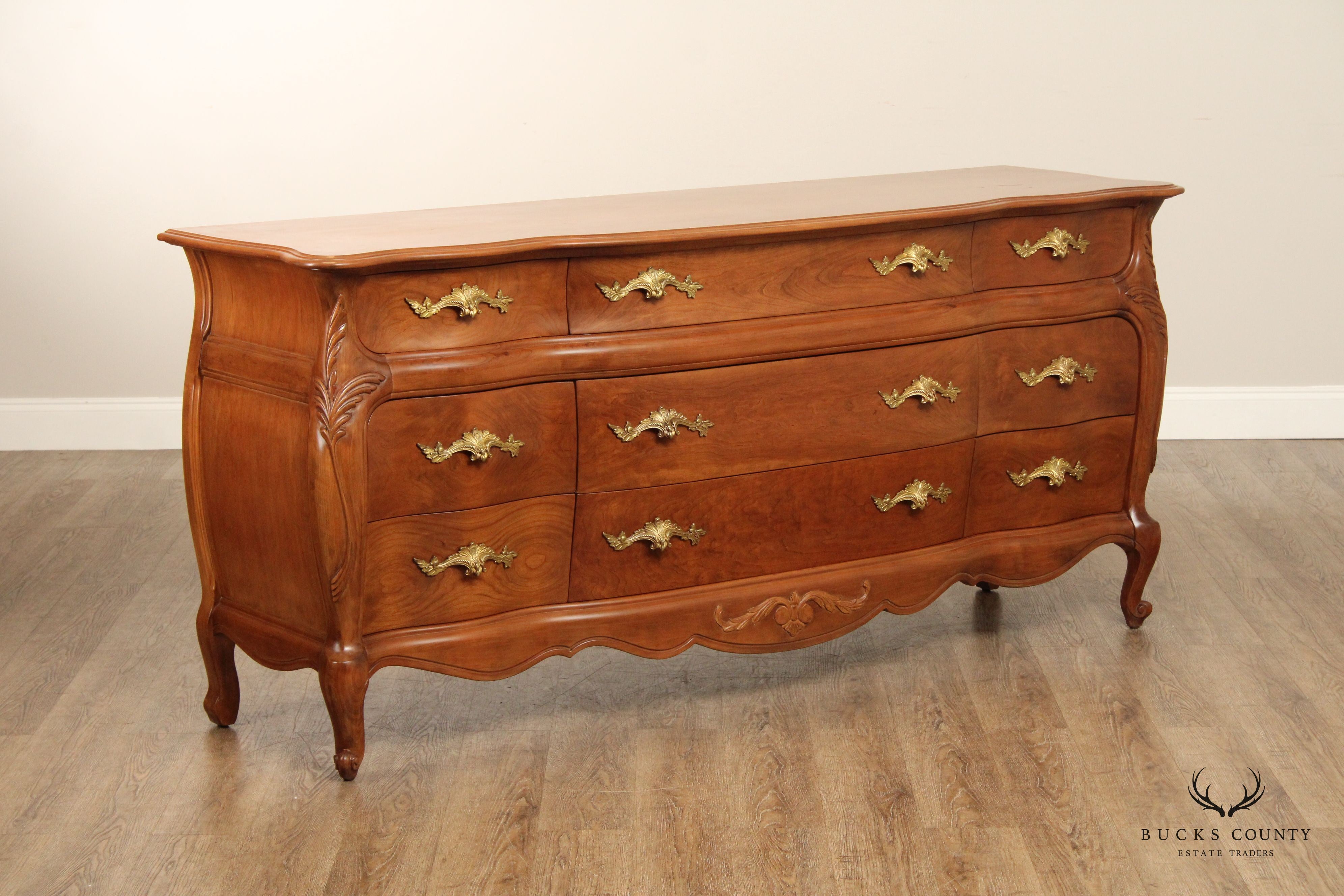 FRENCH LOUIS XV ROCOCO STYLE BOMBE TRIPLE DRESSER