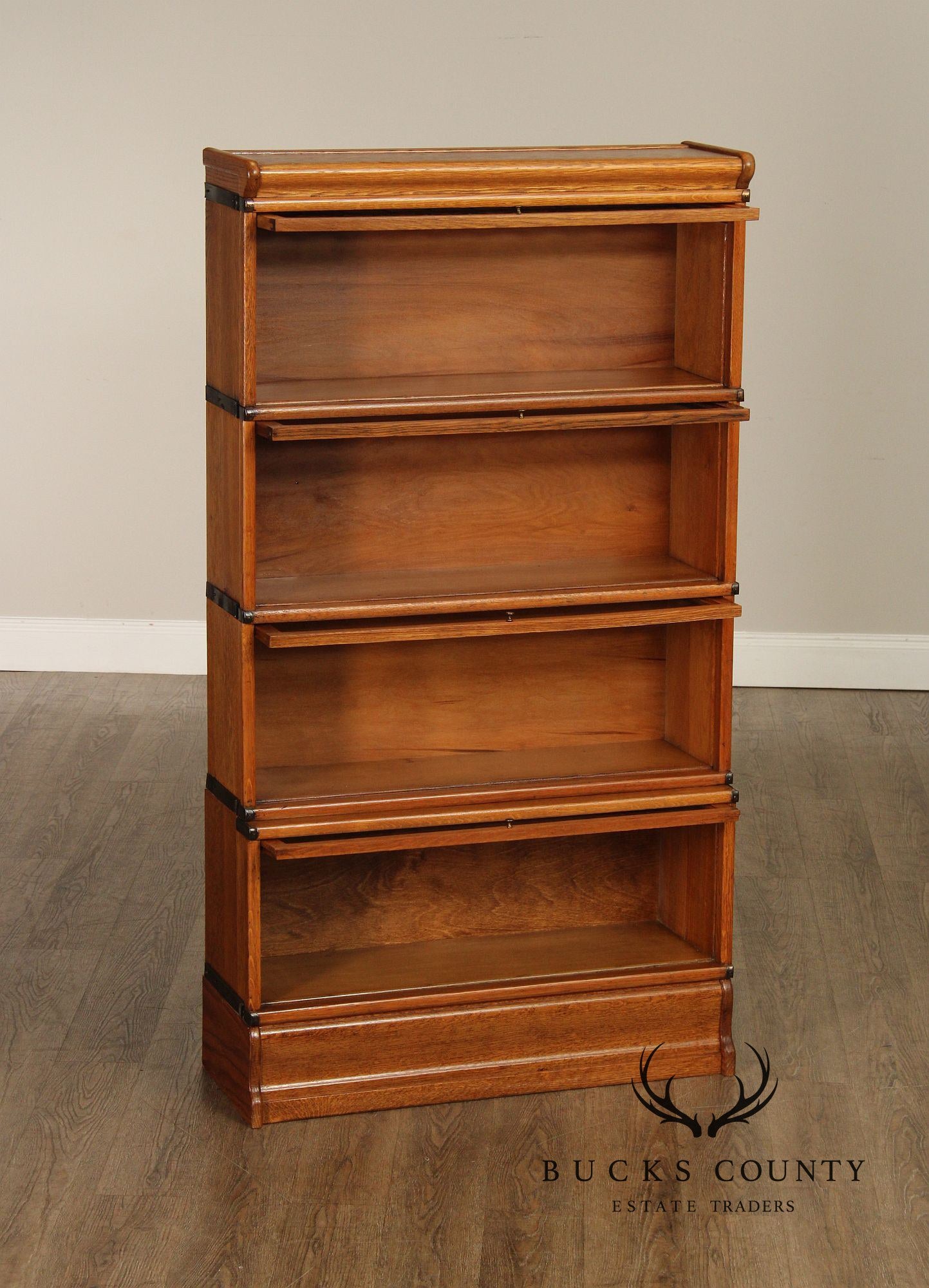 Globe Wernicke Antique Oak Four-Section Barrister Bookcase