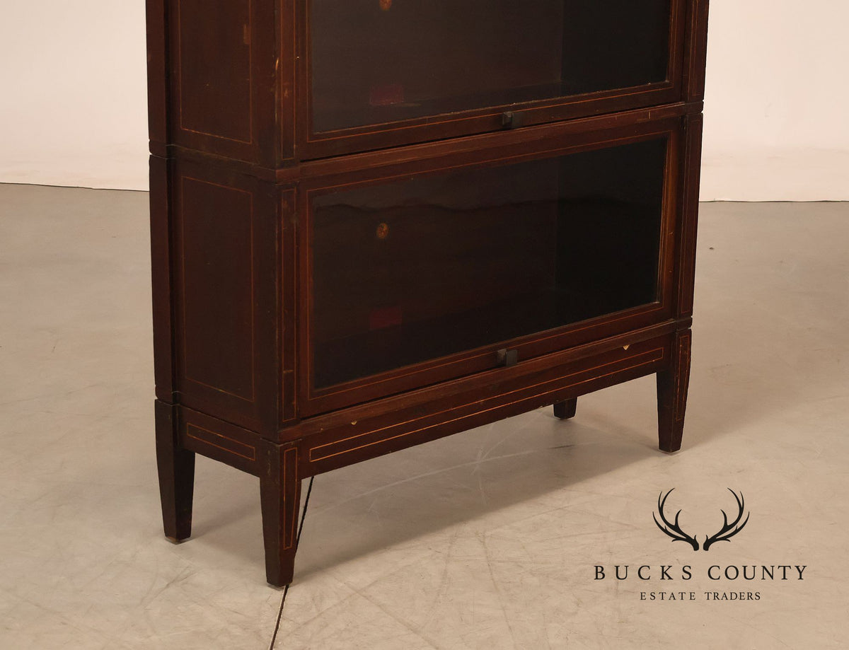Antique Globe Wernicke Mahogany Four-Stack Barrister Bookcase