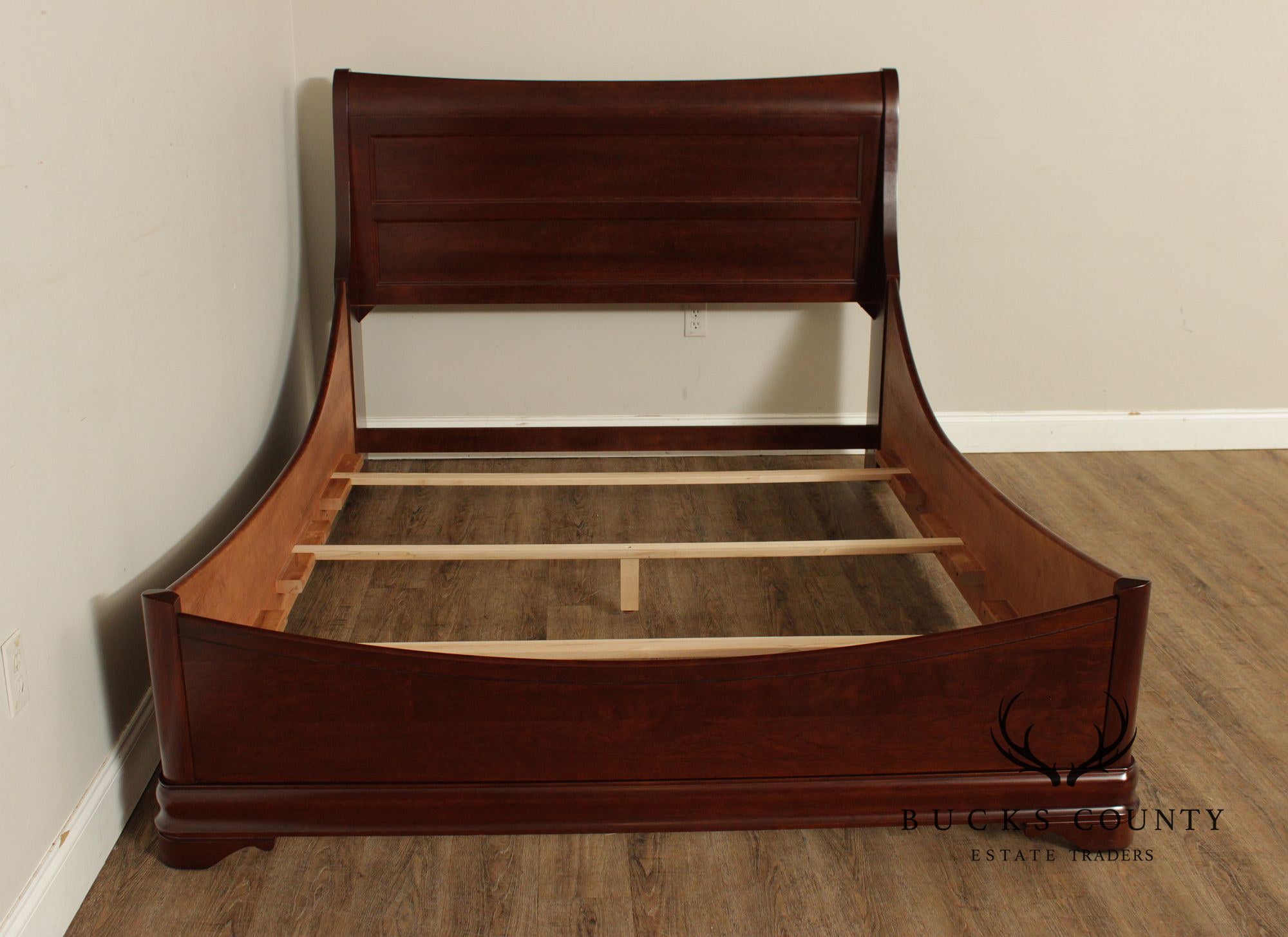 Durham Furniture Handcrafted Louis Philip Style Queen Cherry Sleigh Bed