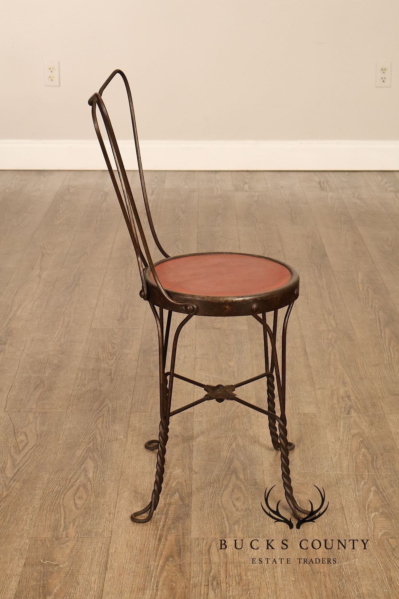 Set of 4 Vintage Wrought Iron Ice Cream Parlor Chairs