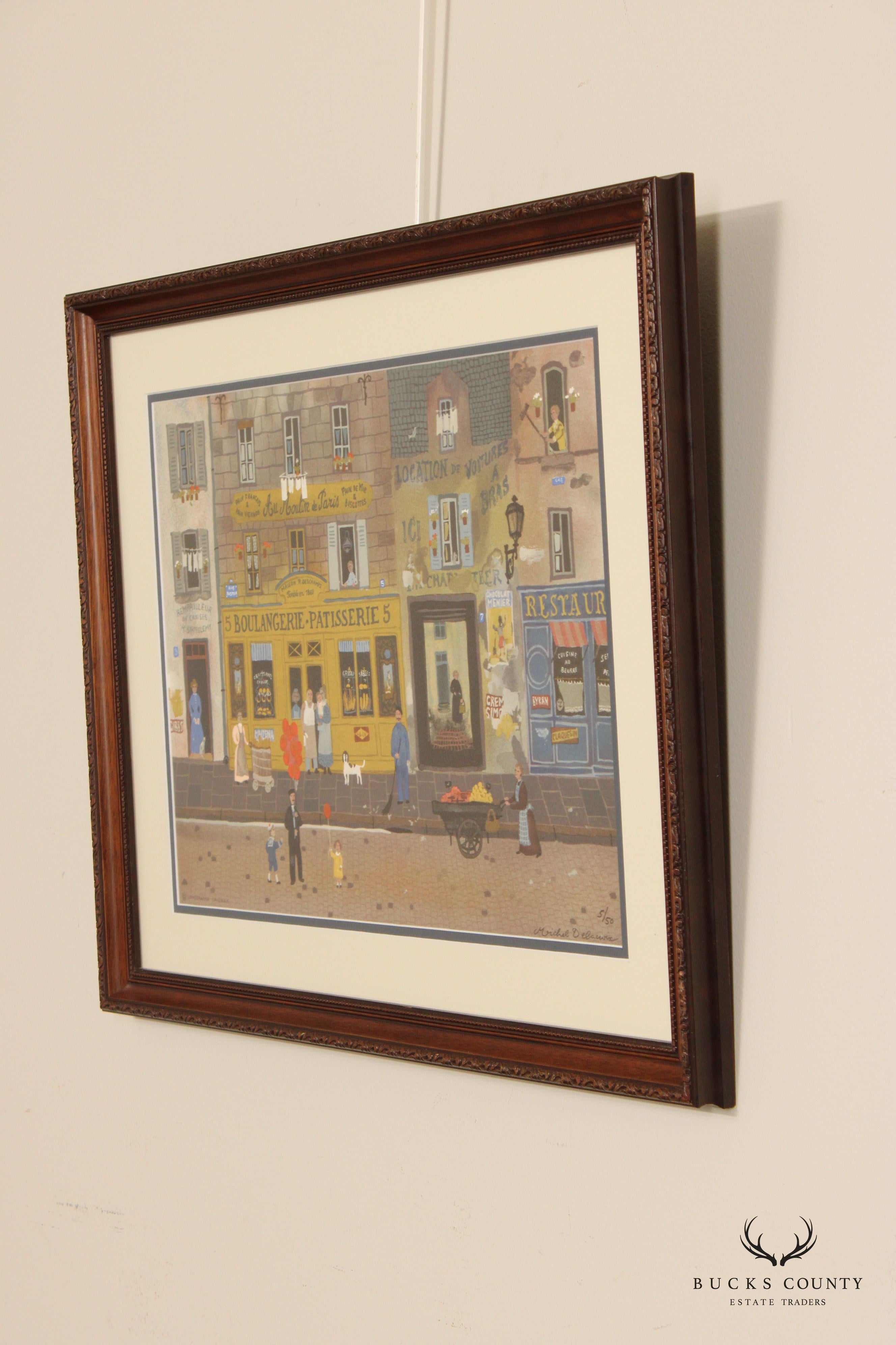 Michel Delacroix 'Au Moulin de Paris' Framed Original Lithograph