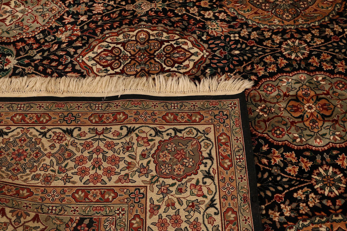 Hand Knotted Persian Style Area Rug With Medallion And Floral Motif