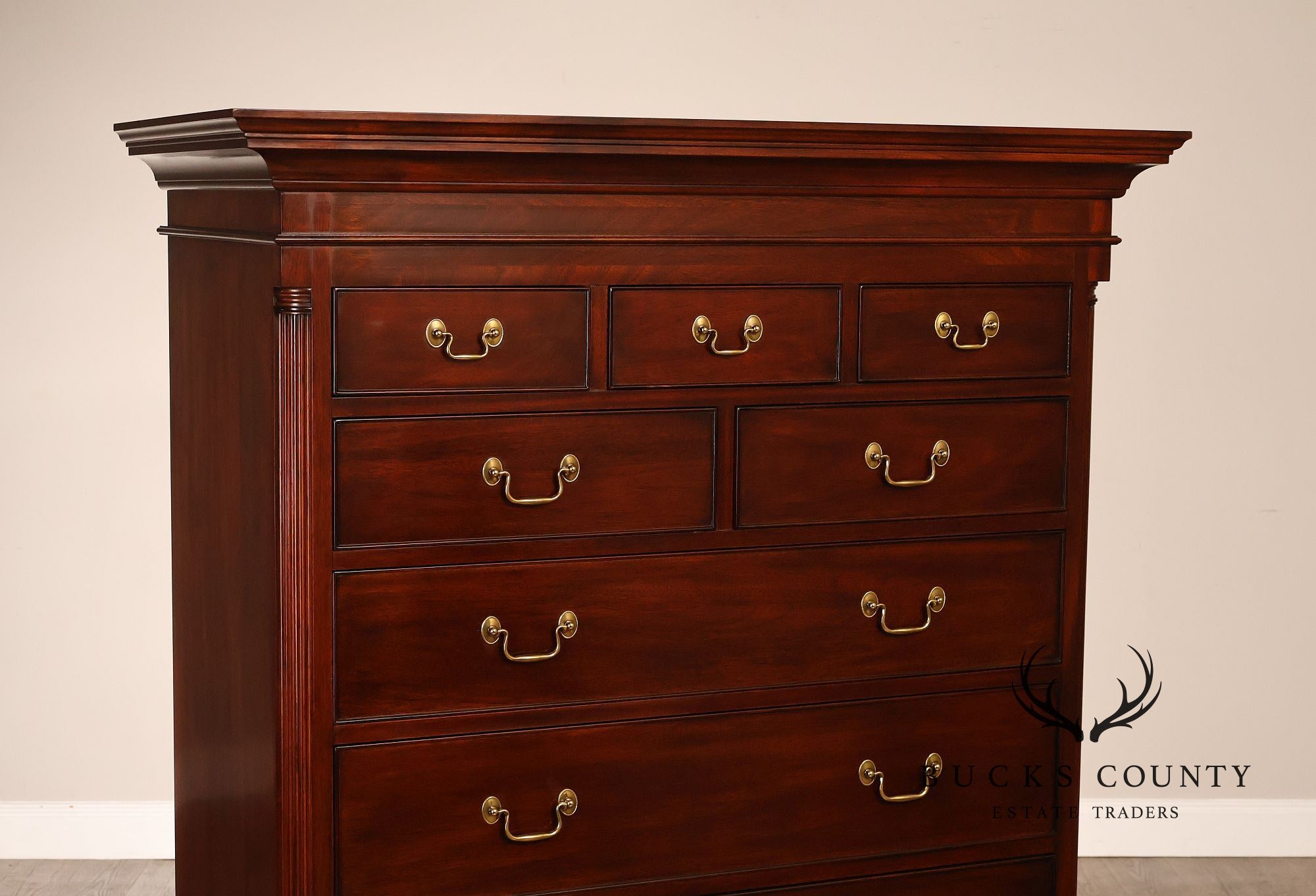 Henkel Harris Chippendale Style Mahogany Tall Chest