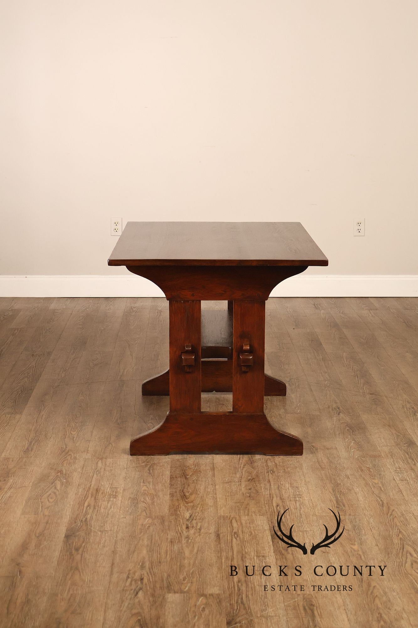 Gustav Stickley Mission Oak Trestle Library Table