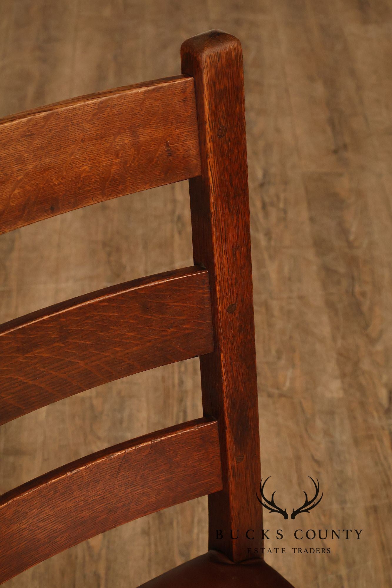 Antique Gustav Stickley No. 306 1/2 Oak Dining Chairs Set Of Seven