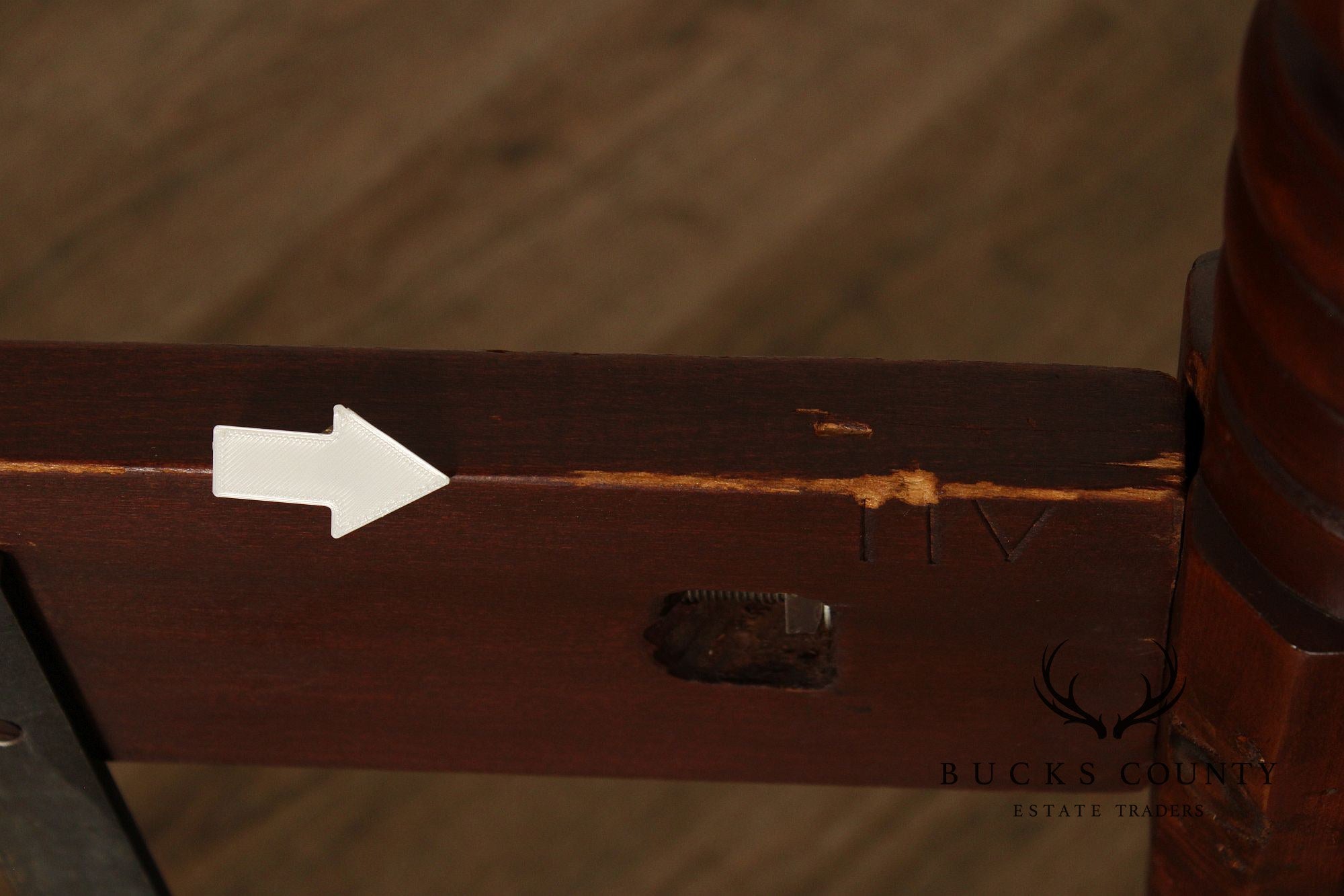 Antique Sheraton Style Pair Of Twin Poster Beds