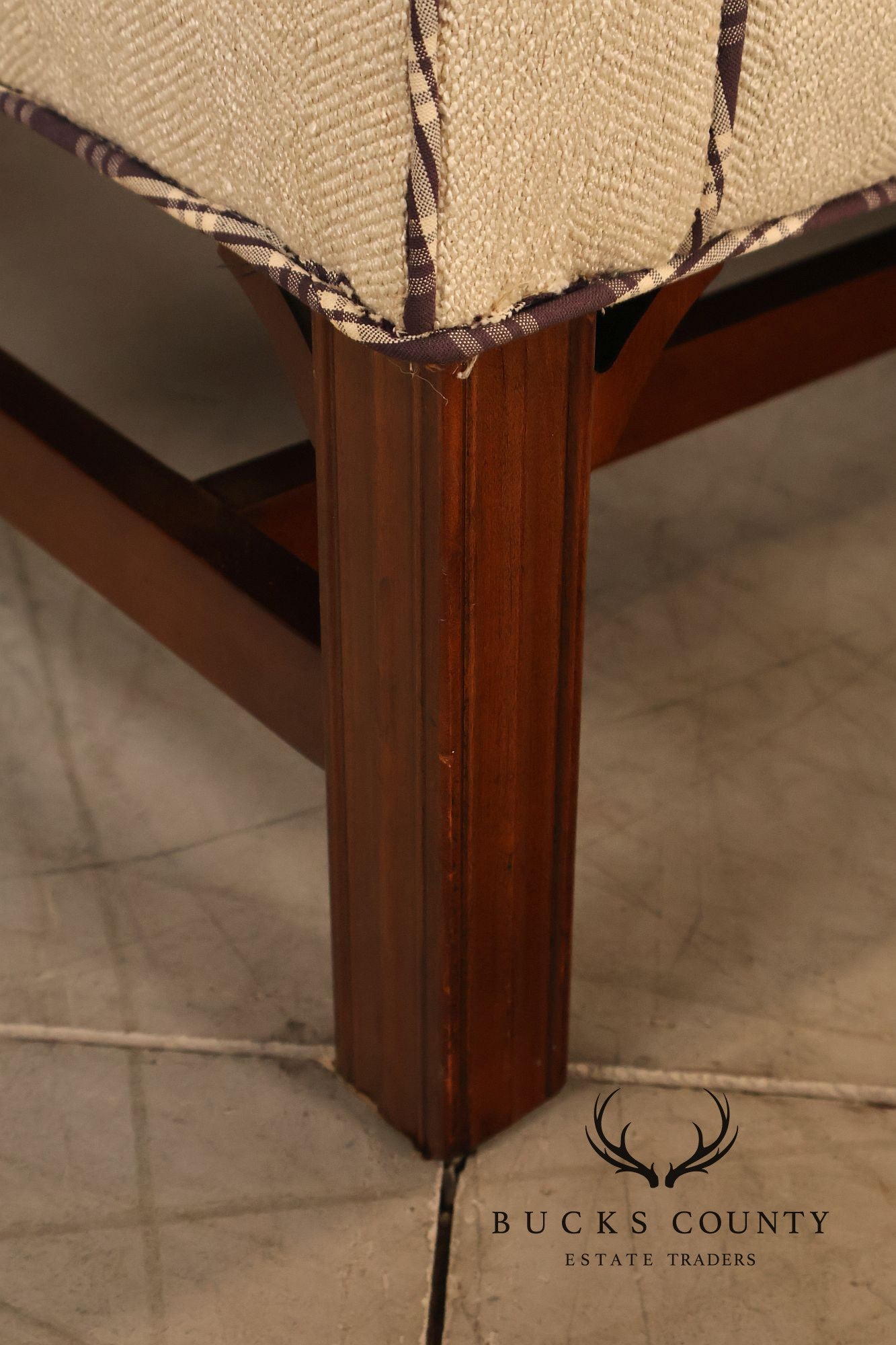 Ethan Allen Vintage Chippendale Style Upholstered Loveseat