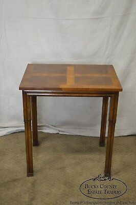 Old Colony Regency Style Yew Wood Nesting Tables