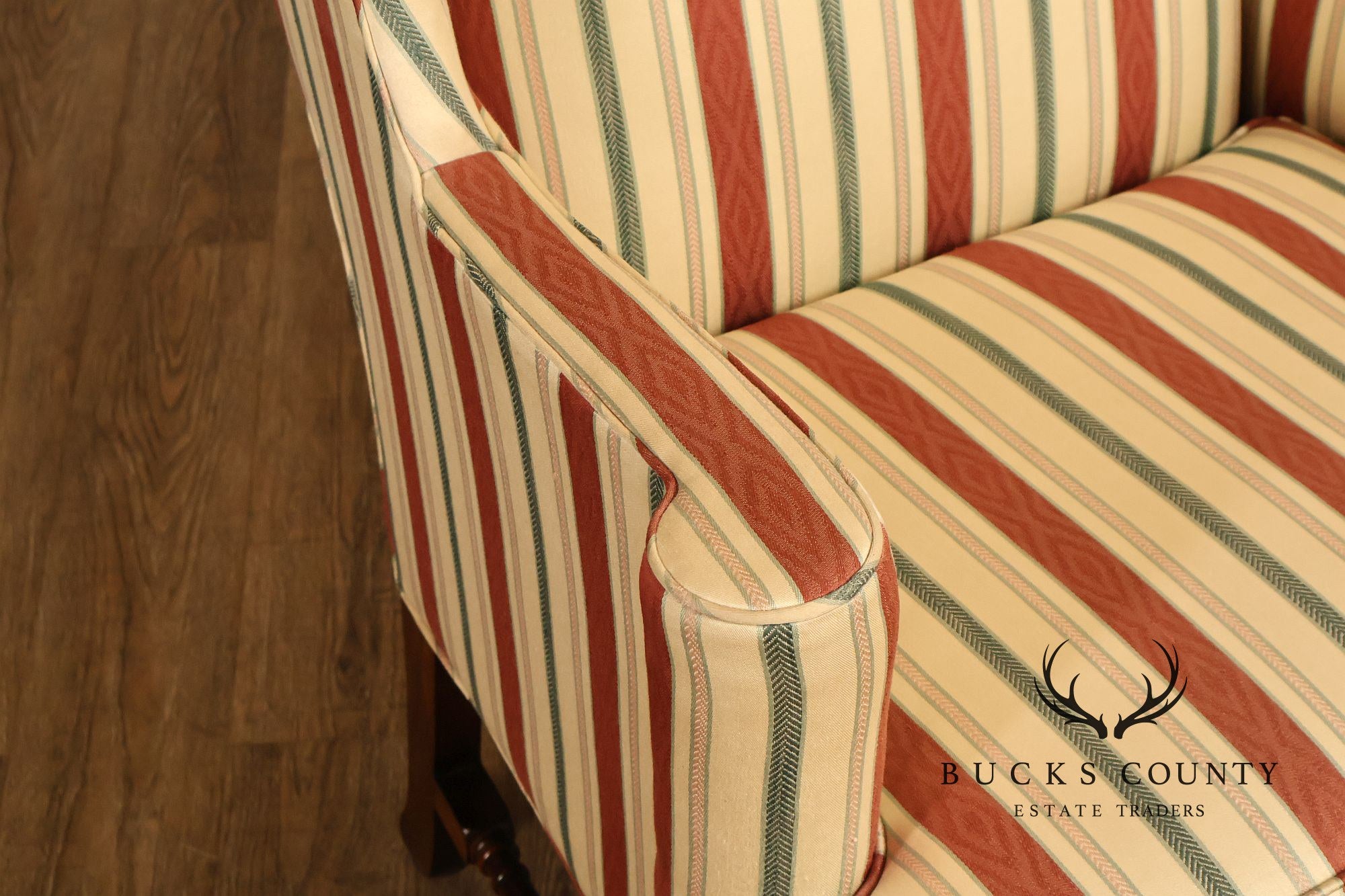 Gilliam Traditional Chippendale Style Pair Of Upholstered Wingback Armchairs