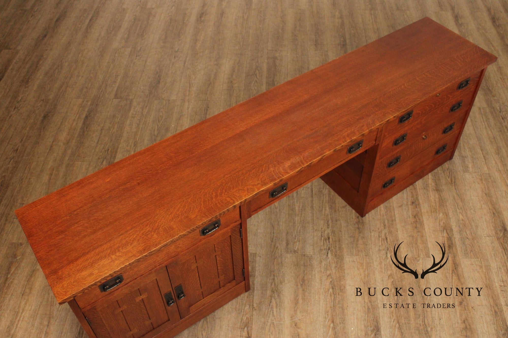 Stickley Mission Collection Oak Long File Desk Credenza
