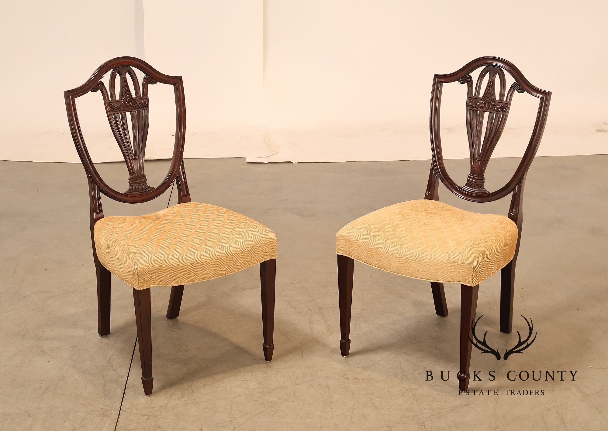 Baker Hepplewhite Style Pair of Mahogany Side Chairs