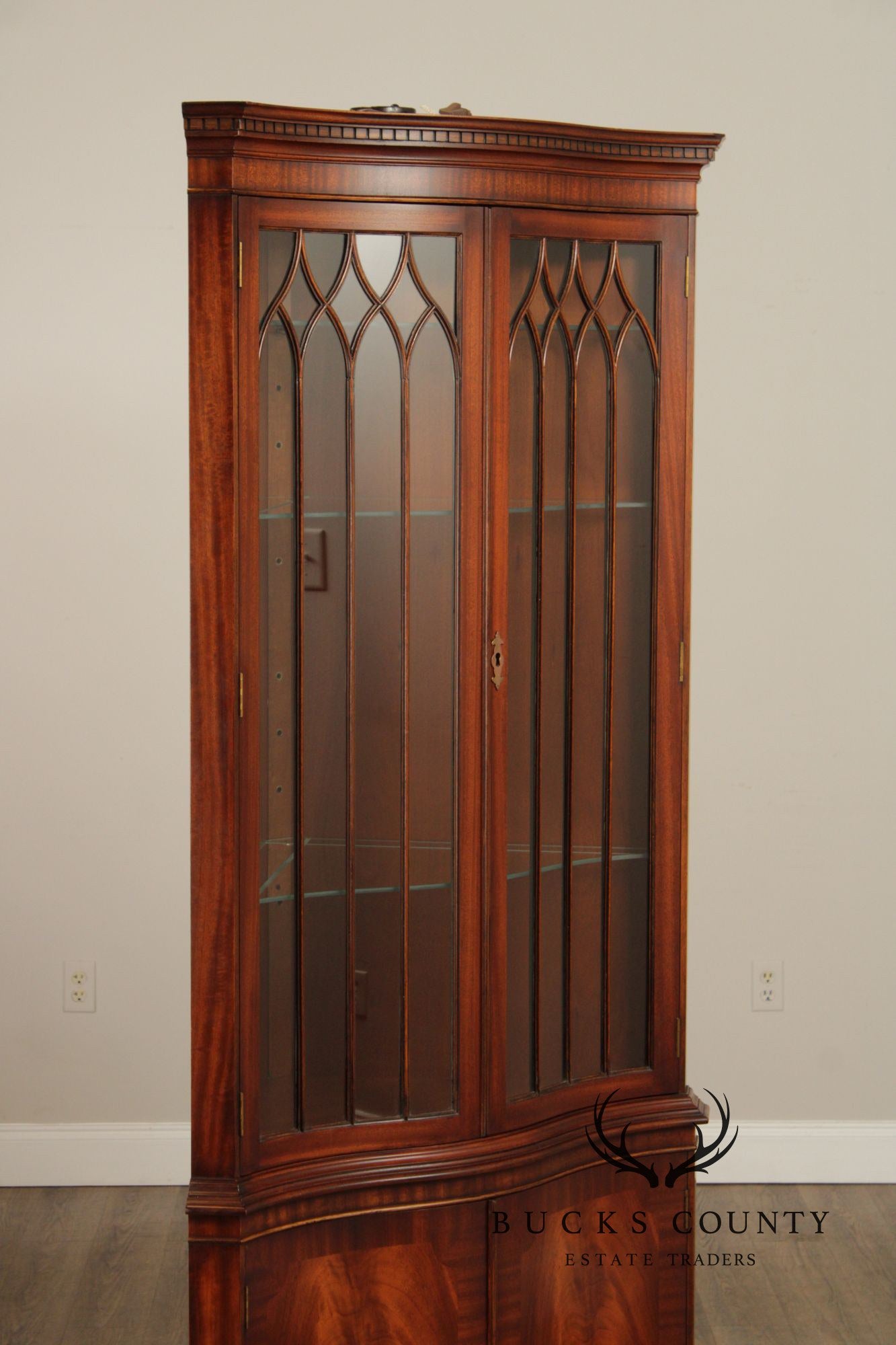 Bevan Funnell Georgian Style Mahogany Corner Cabinet