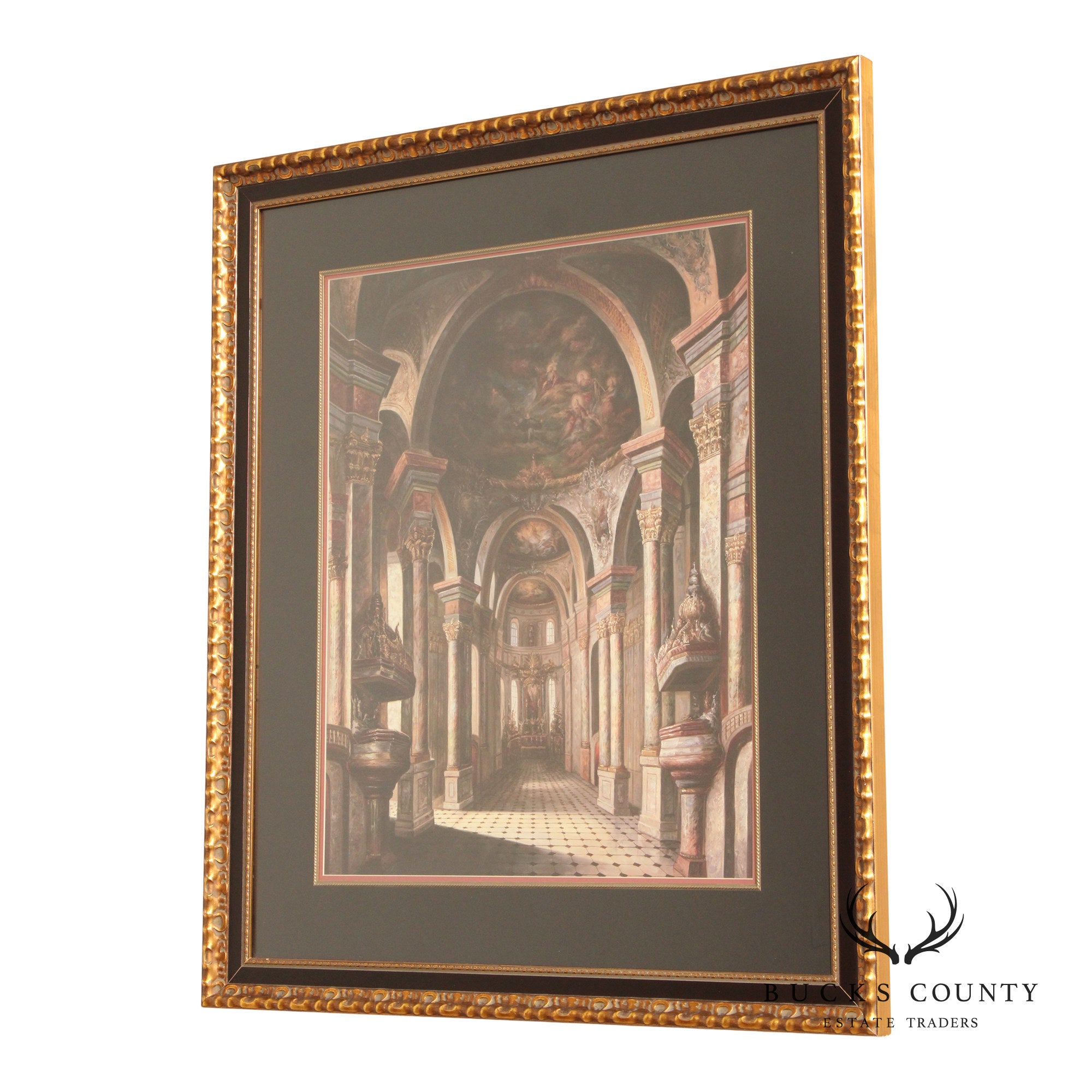 Framed Print of Baroque Cathedral Interior