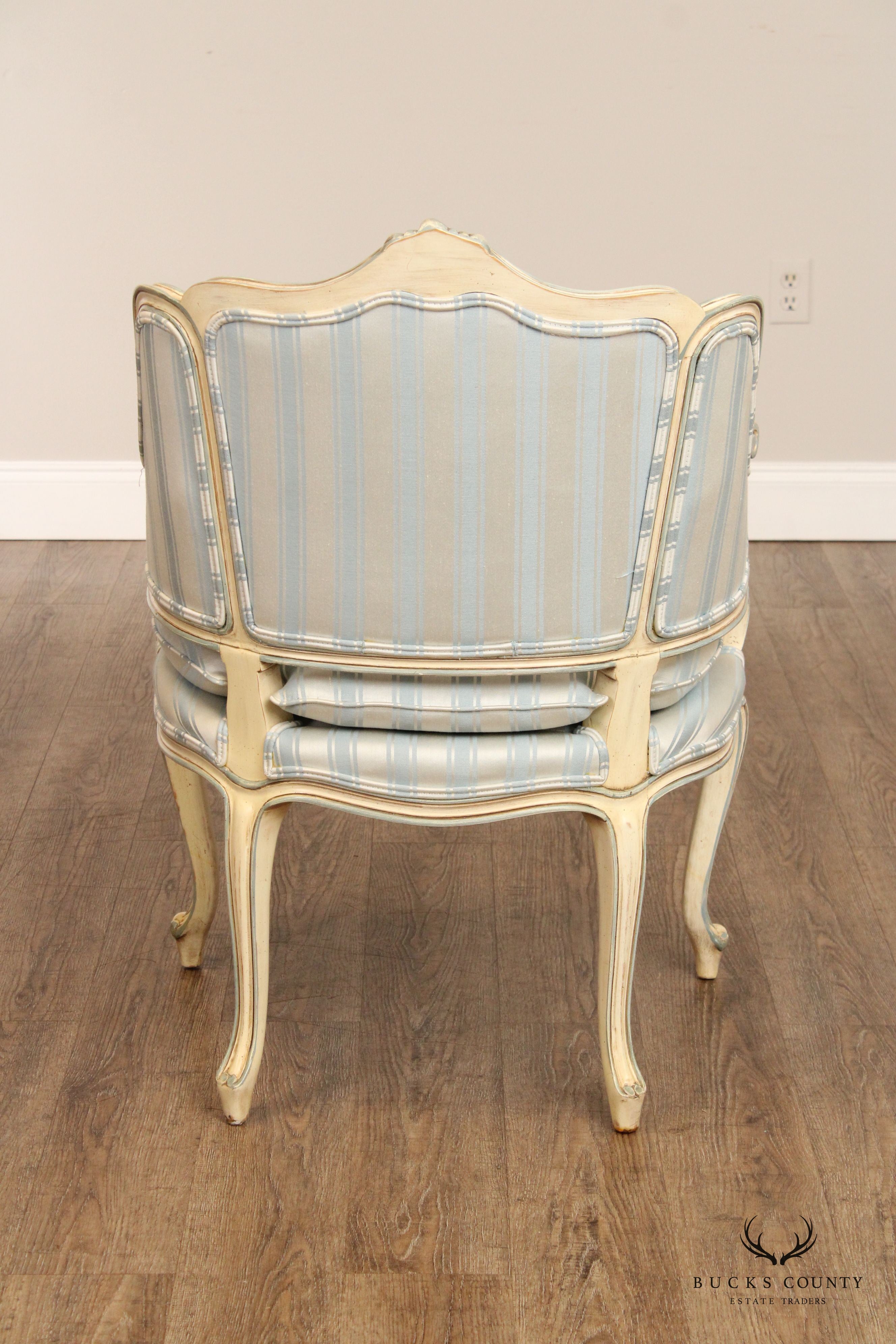 Karges French Provincial Style Painted Bergere Armchair