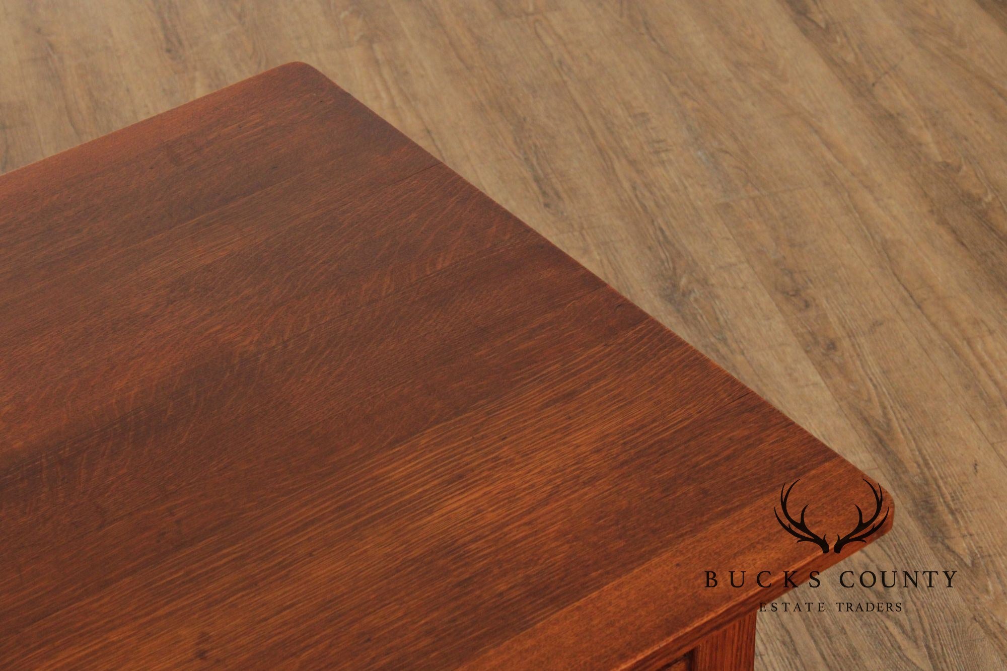Limbert Mission Oak Two-Drawer Library Table