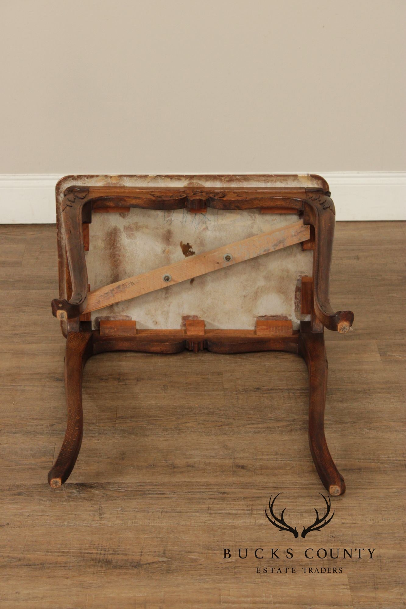 French Louis XV Style Marble Top End Table