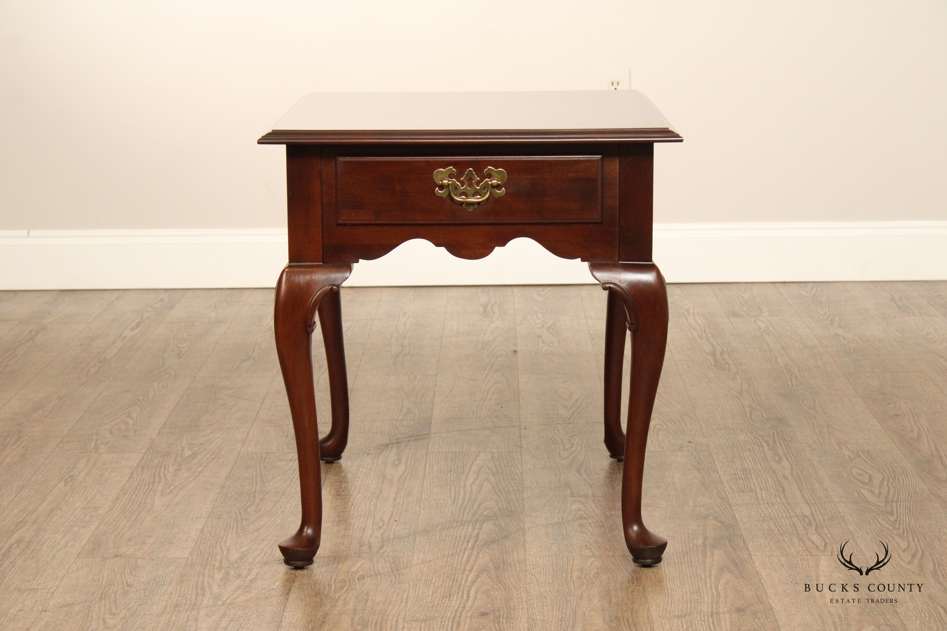 ETHAN ALLEN 'GEORGIAN COURT' QUEEN ANNE STYLE CHERRY END TABLE