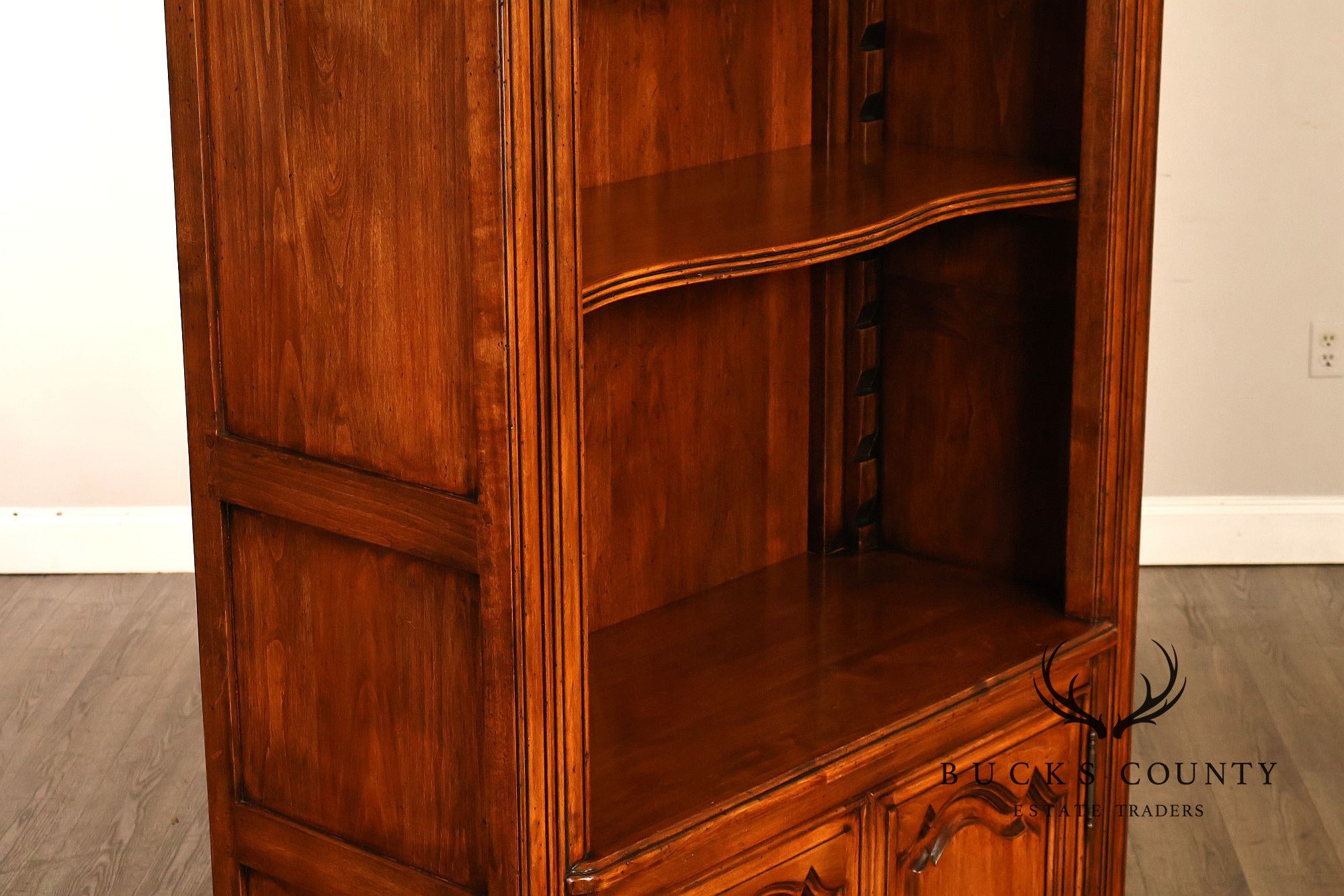 Guy Chaddock Furniture Pair Of Tall Open Bookcases With Two Door Cabinets