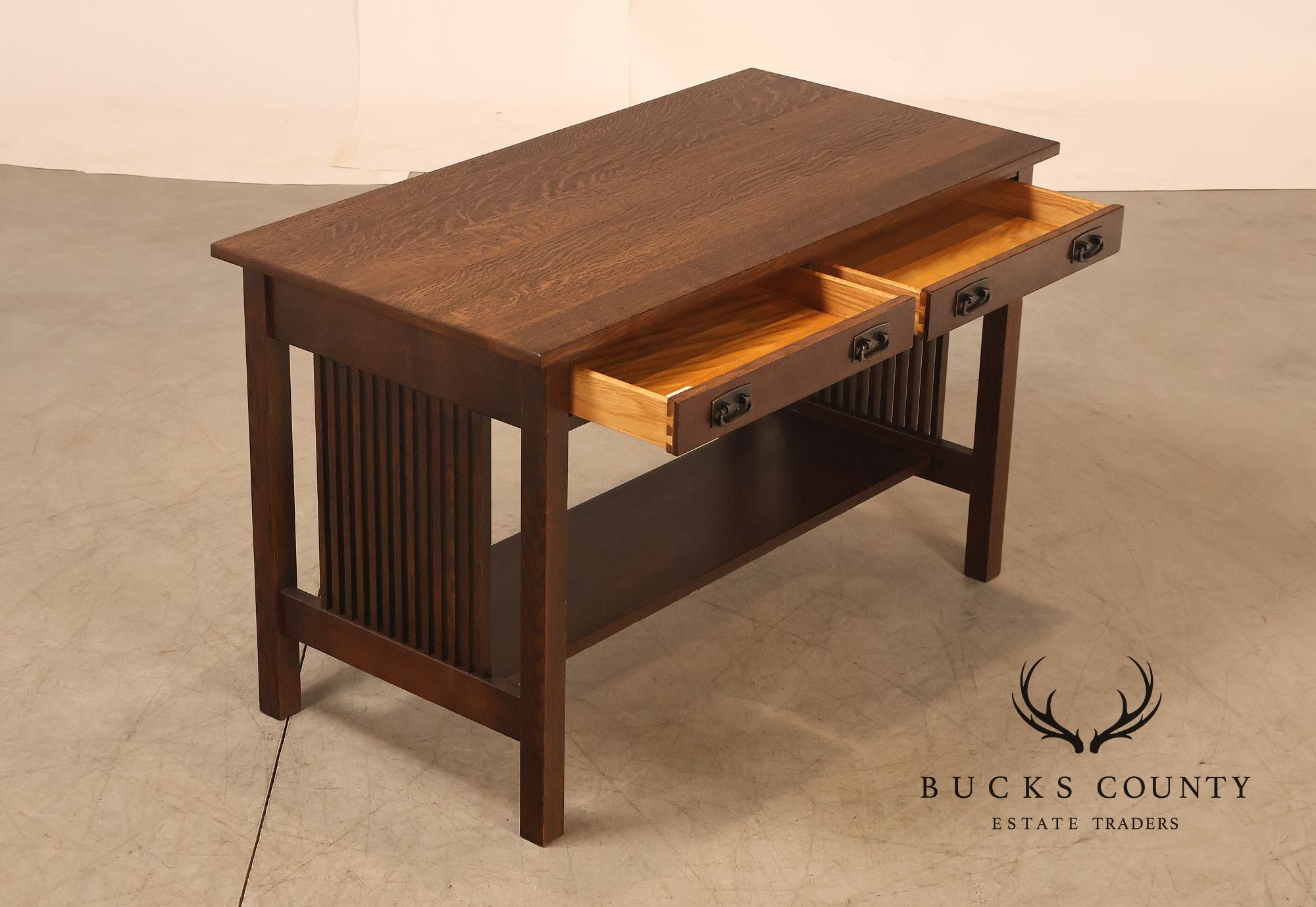 Stickley Mission Collection Oak Spindle Library Desk