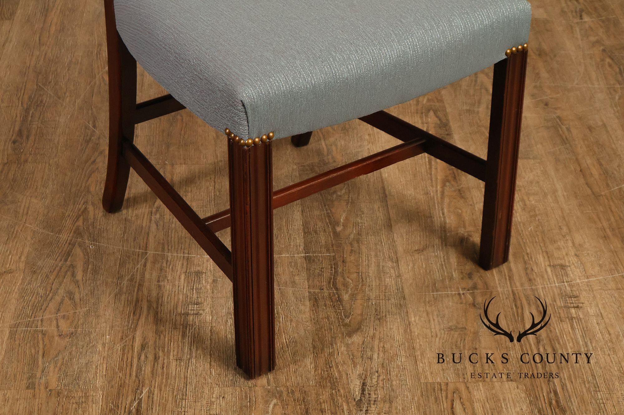 1940's Chippendale Style Set Of Six Mahogany Ladder Back Dining Chairs