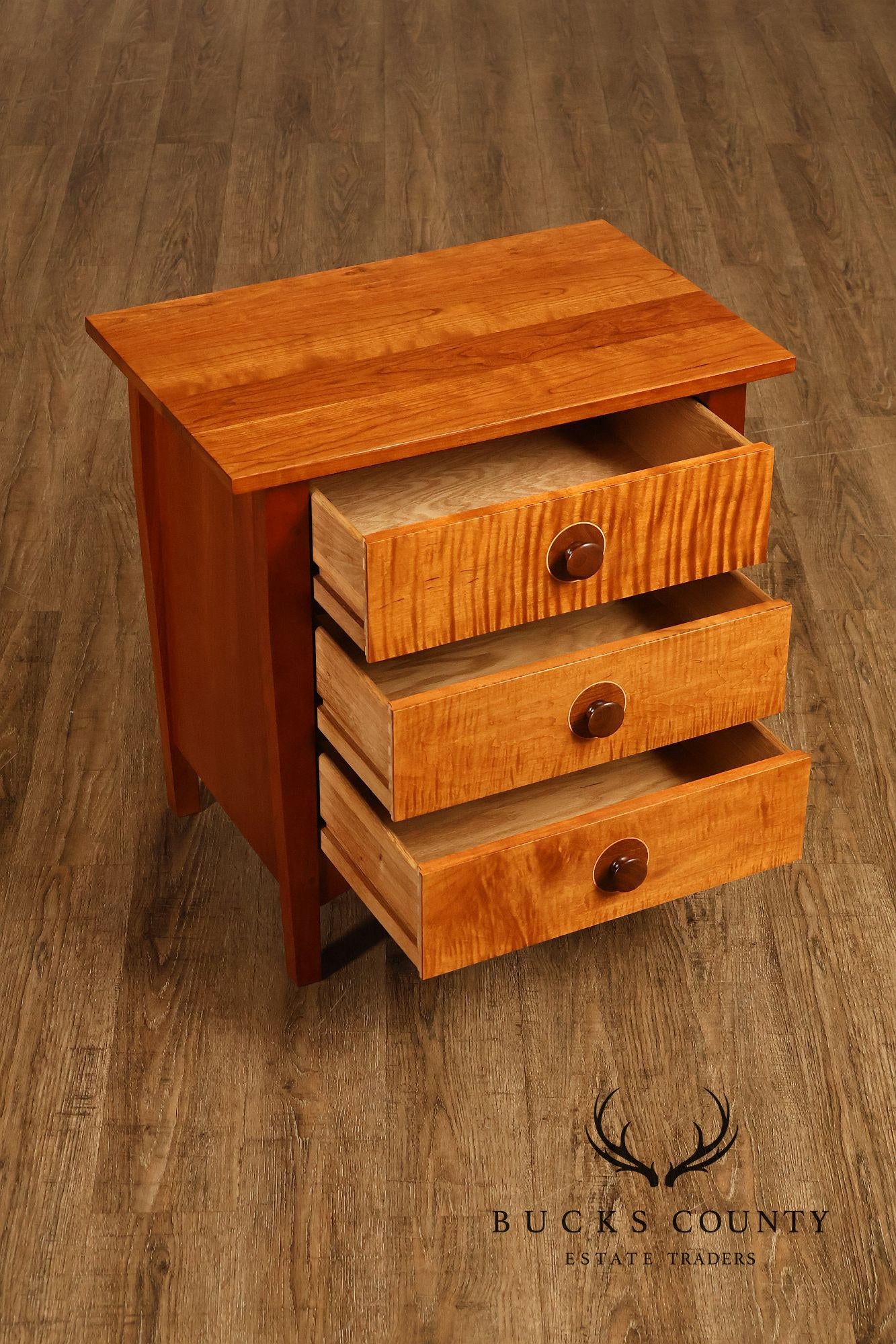 Stickley Mission Collection Harvey Ellis Cherry Three Drawer Nightstands