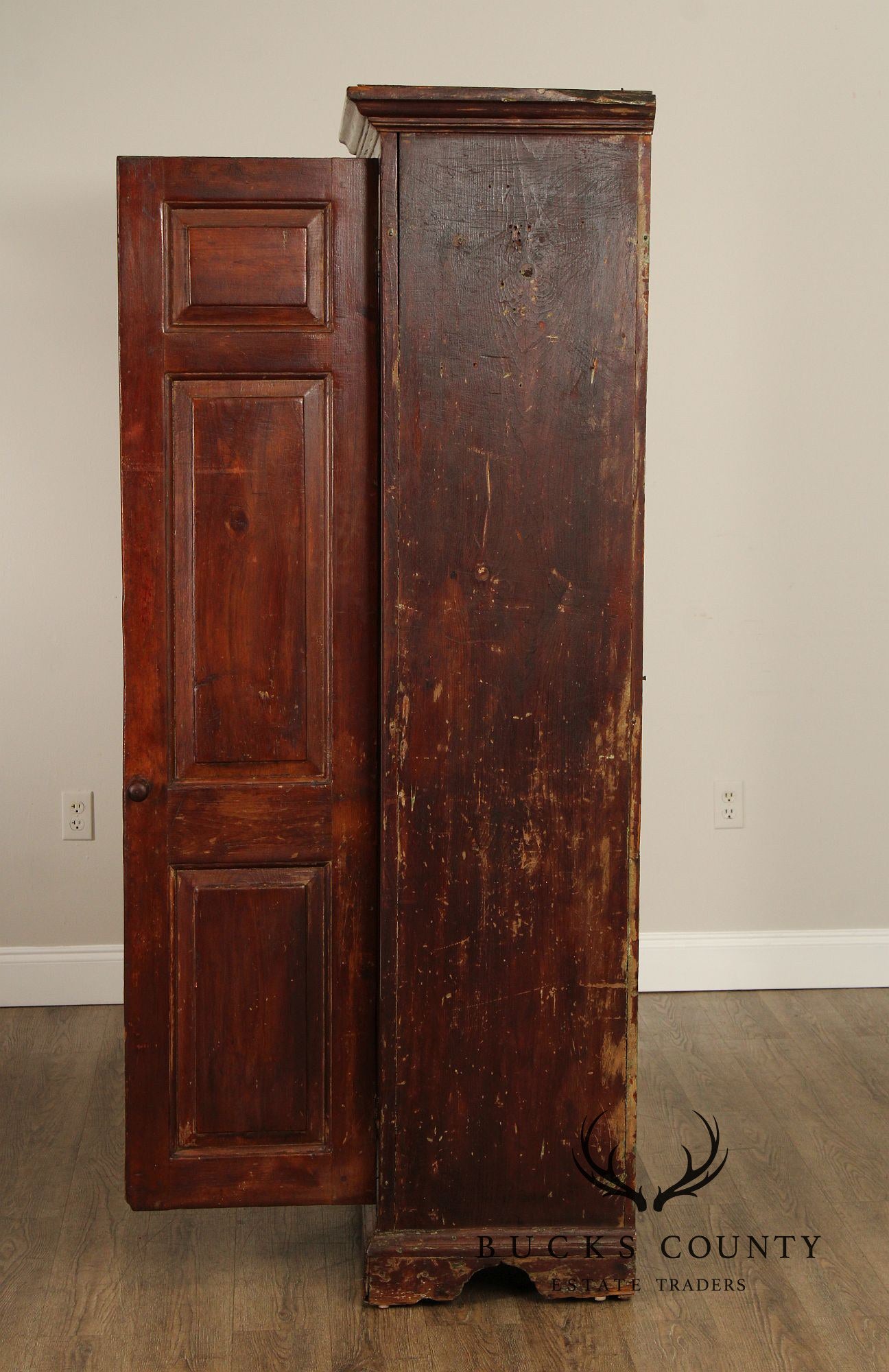 Antique Pine Two-Door Pantry or Storage Cupboard