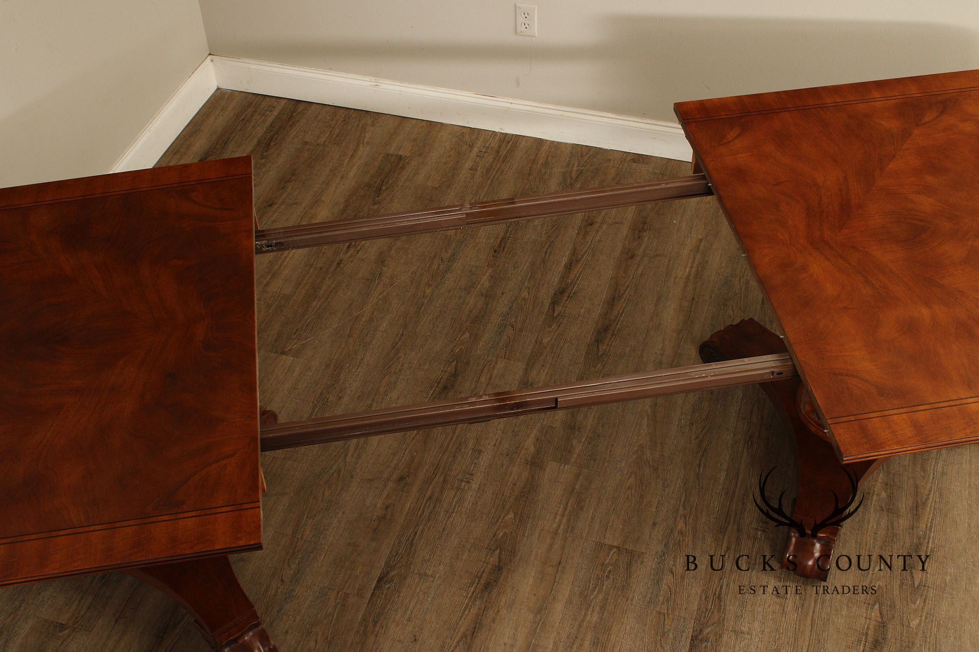 Empire Style Double Pedestal Mahogany Dining Table