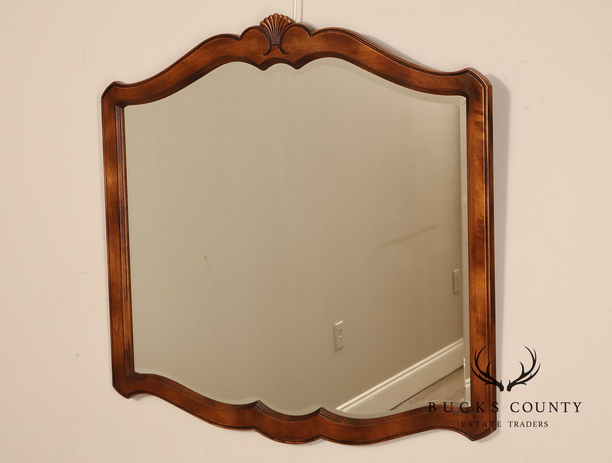 Ethan Allen Country French Collection Maple And Birchwood Beveled  Mirror