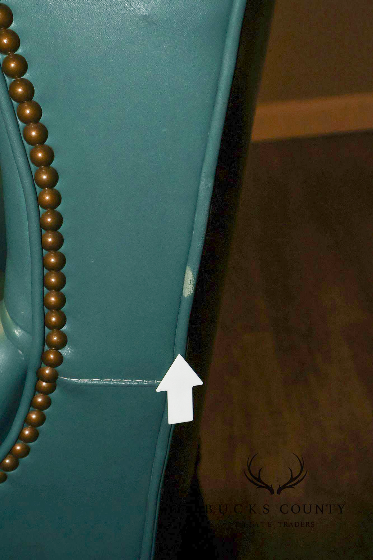Distinction Furniture Chippendale Style Green Leather Wingback Armchair