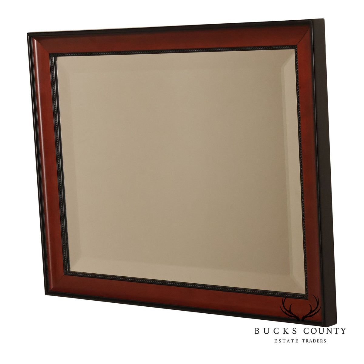 Traditional Mahogany Finish Beveled Wall Mirror