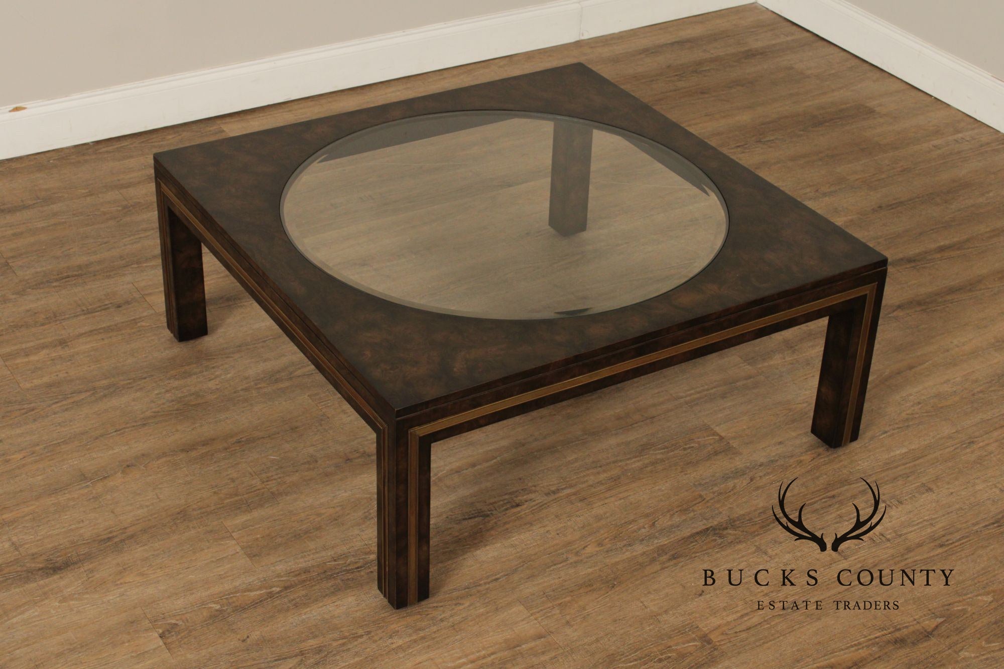 Mastercraft Burl Wood Square Coffee Table