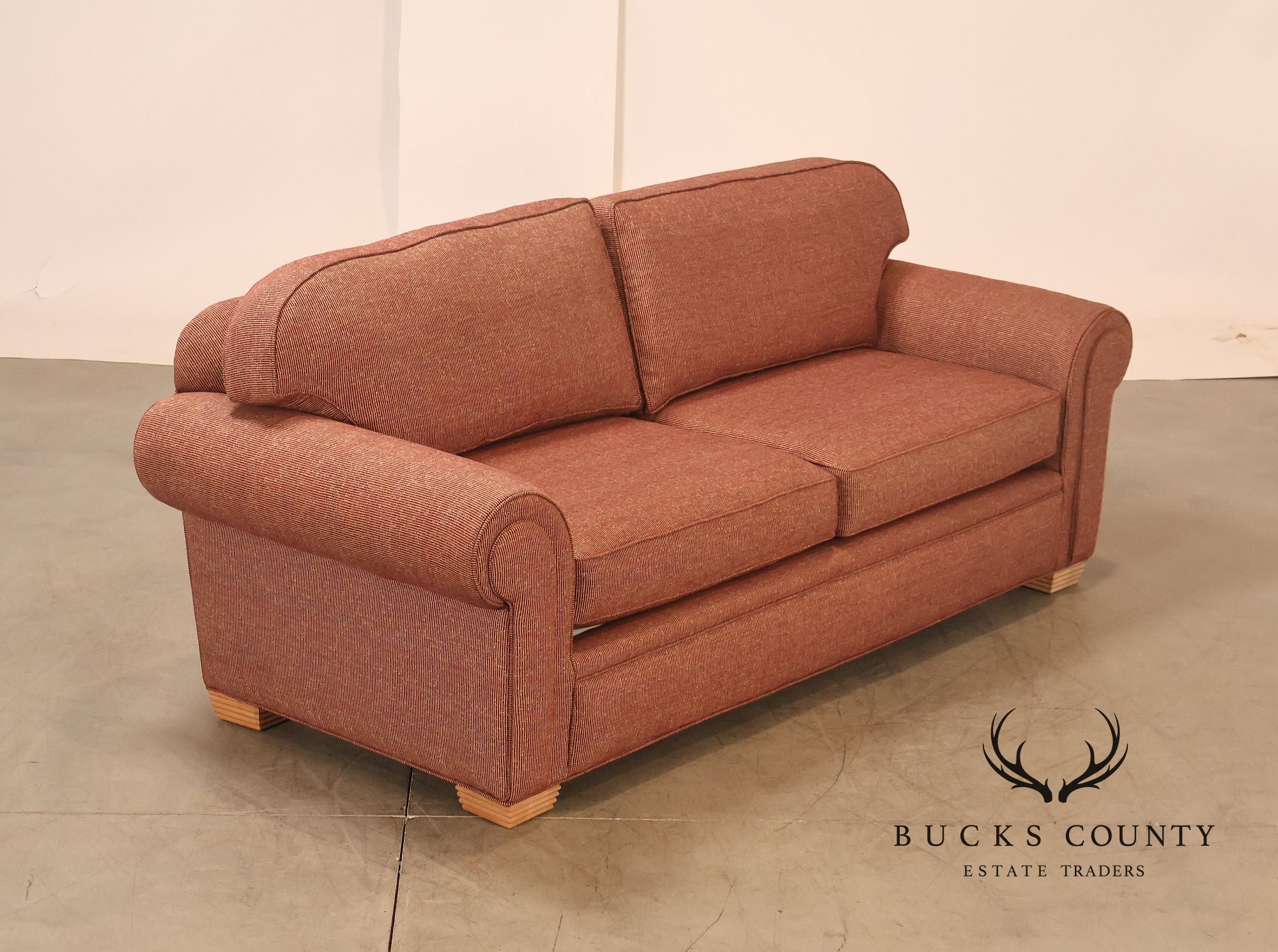 Contemporary Rolled Arm Upholstered Sofa