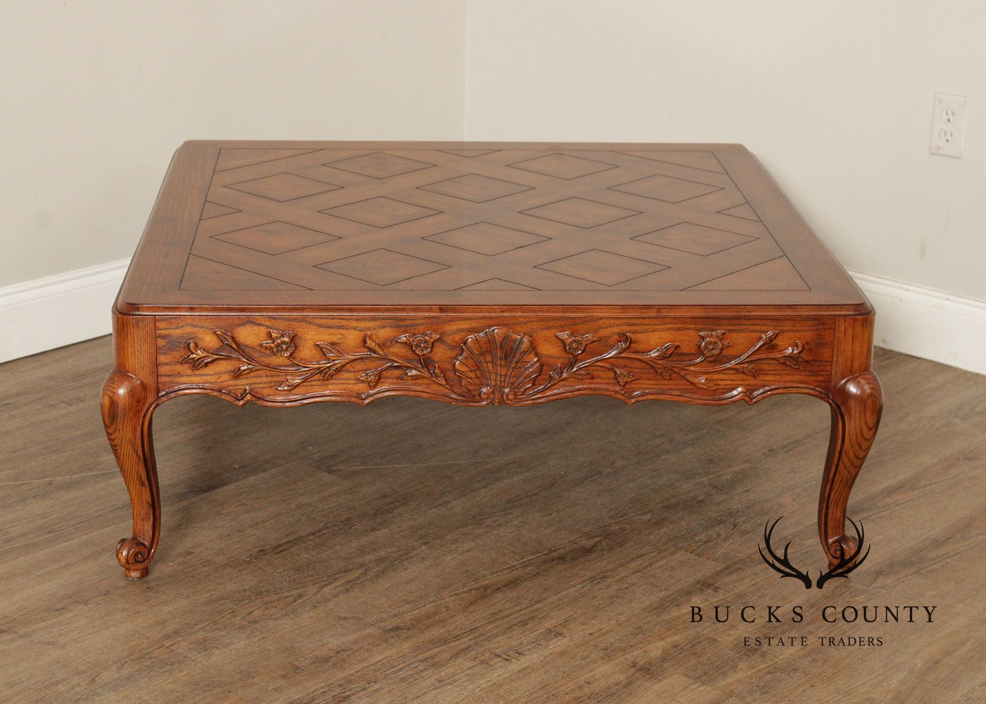 Henredon French Provincial Style Carved Oak Coffee Table