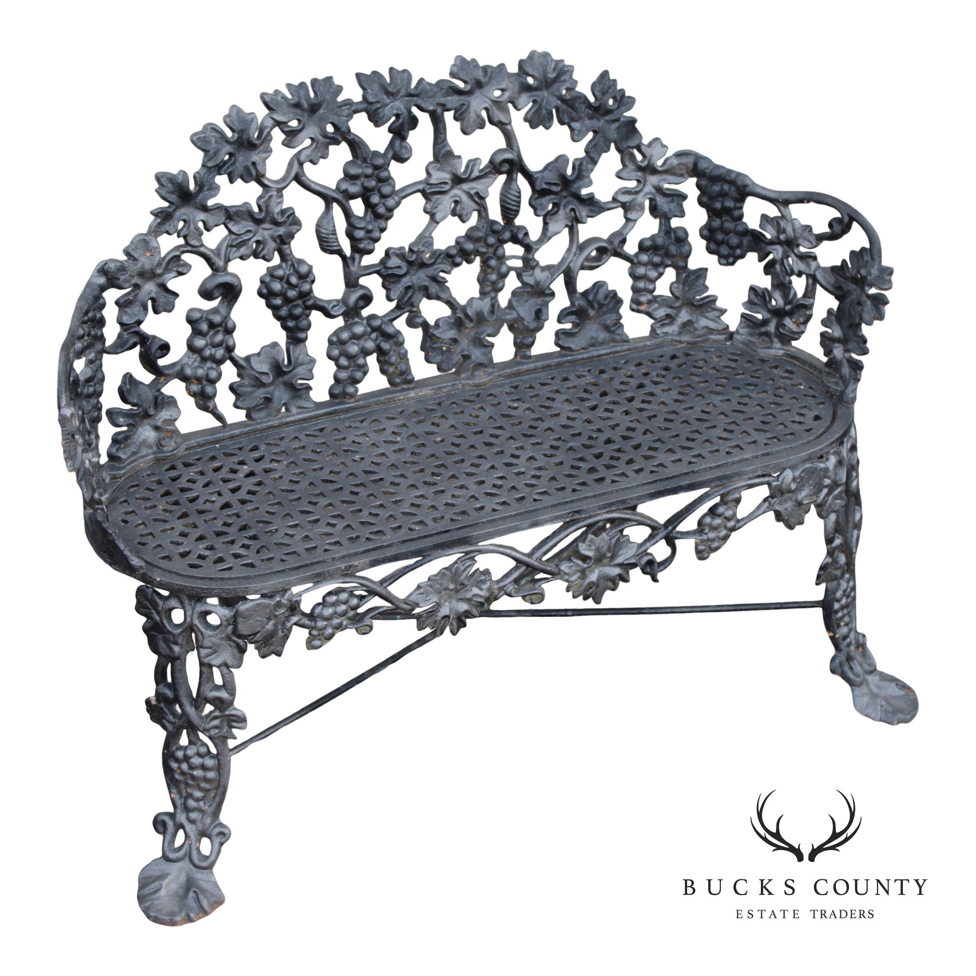 Antique Victorian Style Cast Iron Outdoor Garden Bench