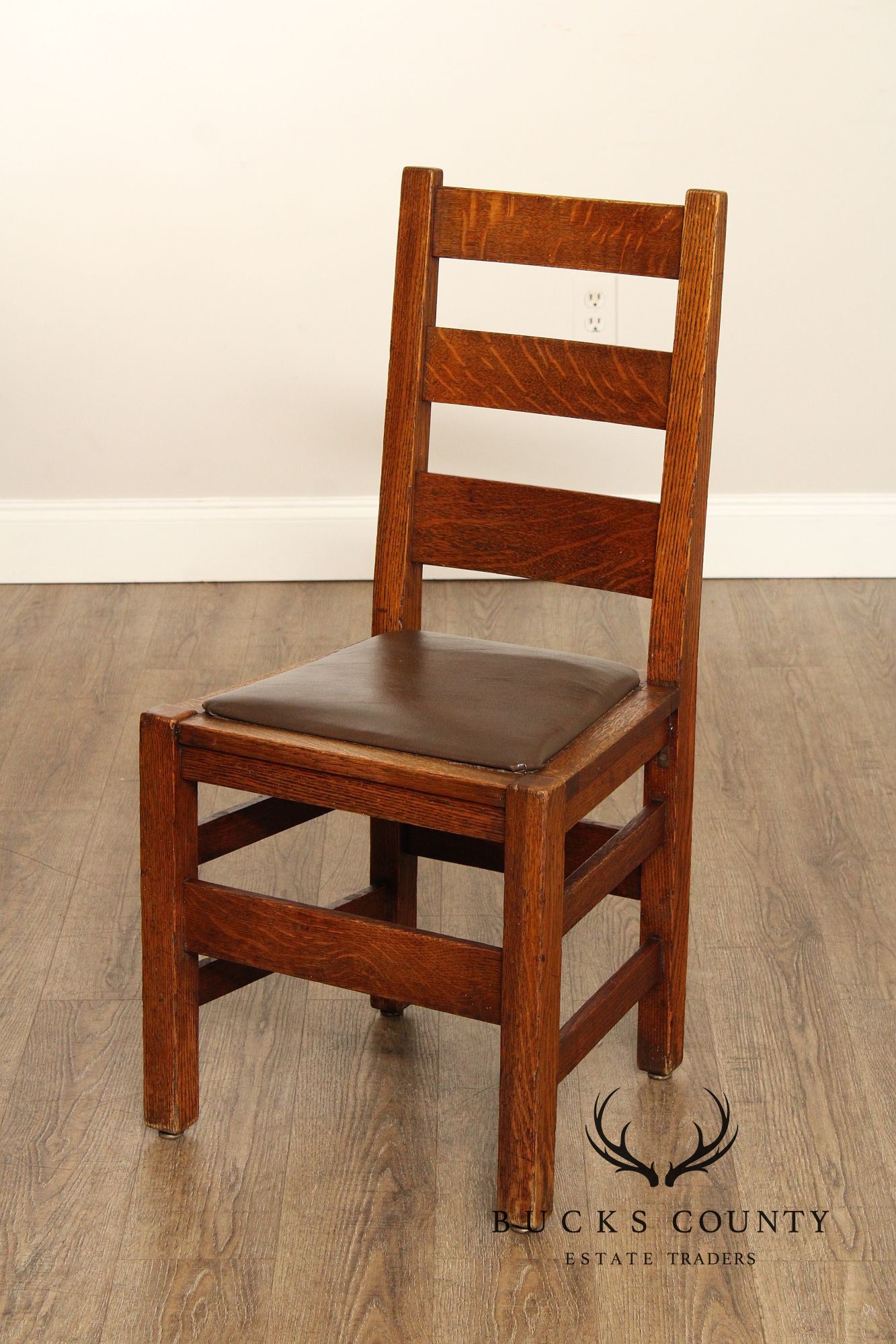 Stickley Brothers Antique Set of Three Mission Oak Dining Chairs