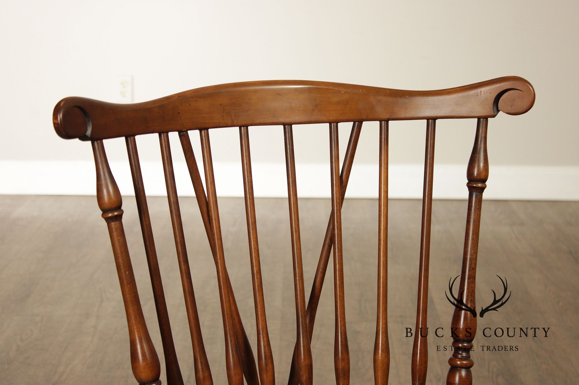 Ethan Allen Vintage Set of Six Windsor Style Dining Chairs, Solid Pine