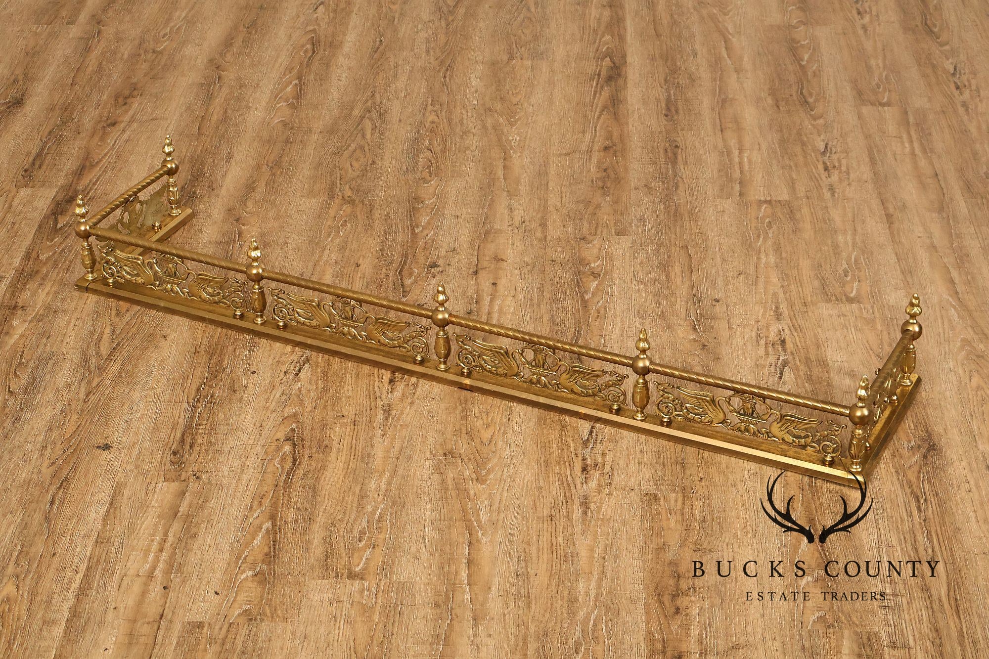 Neoclassical Style Brass Fireplace Fender