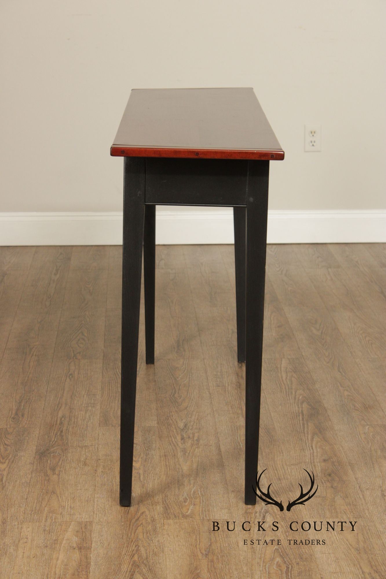 Shaker Style Painted  Base Cherry Console Table