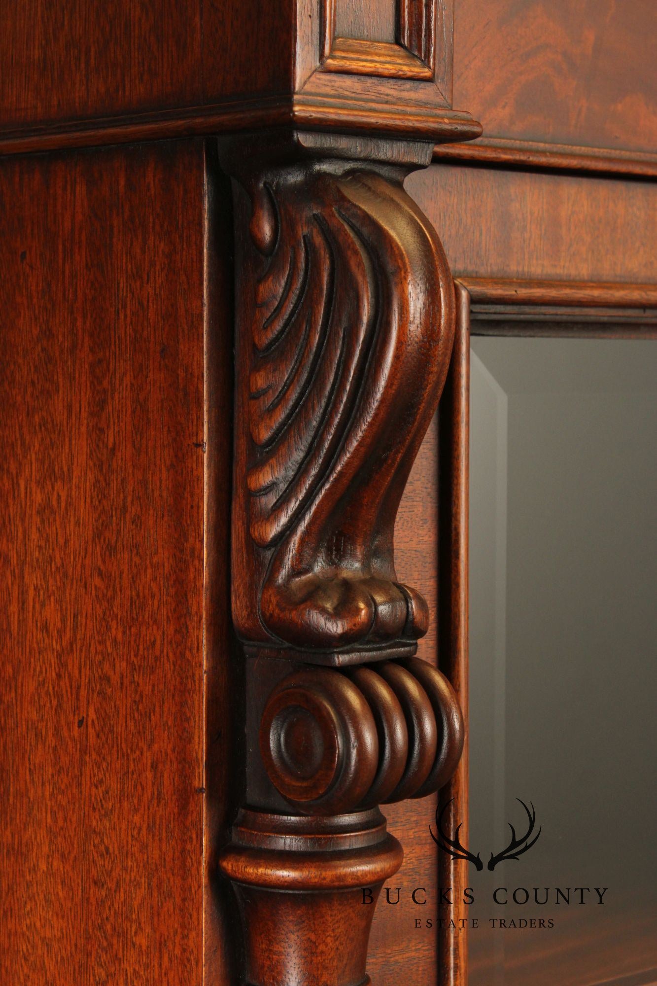 Ralph Lauren 'Weathersby' Monumental Carved Mahogany Bookcase