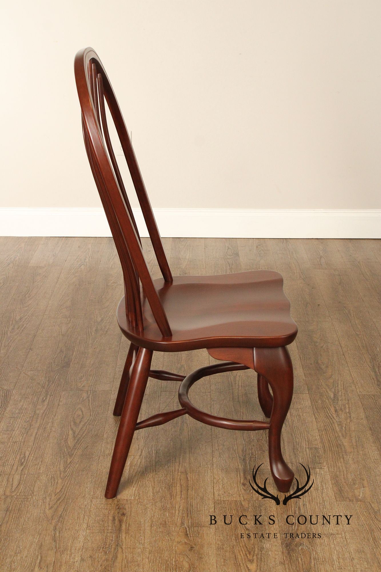 Custom Quality Set Of Six Cherry Windsor Style Dining Chairs